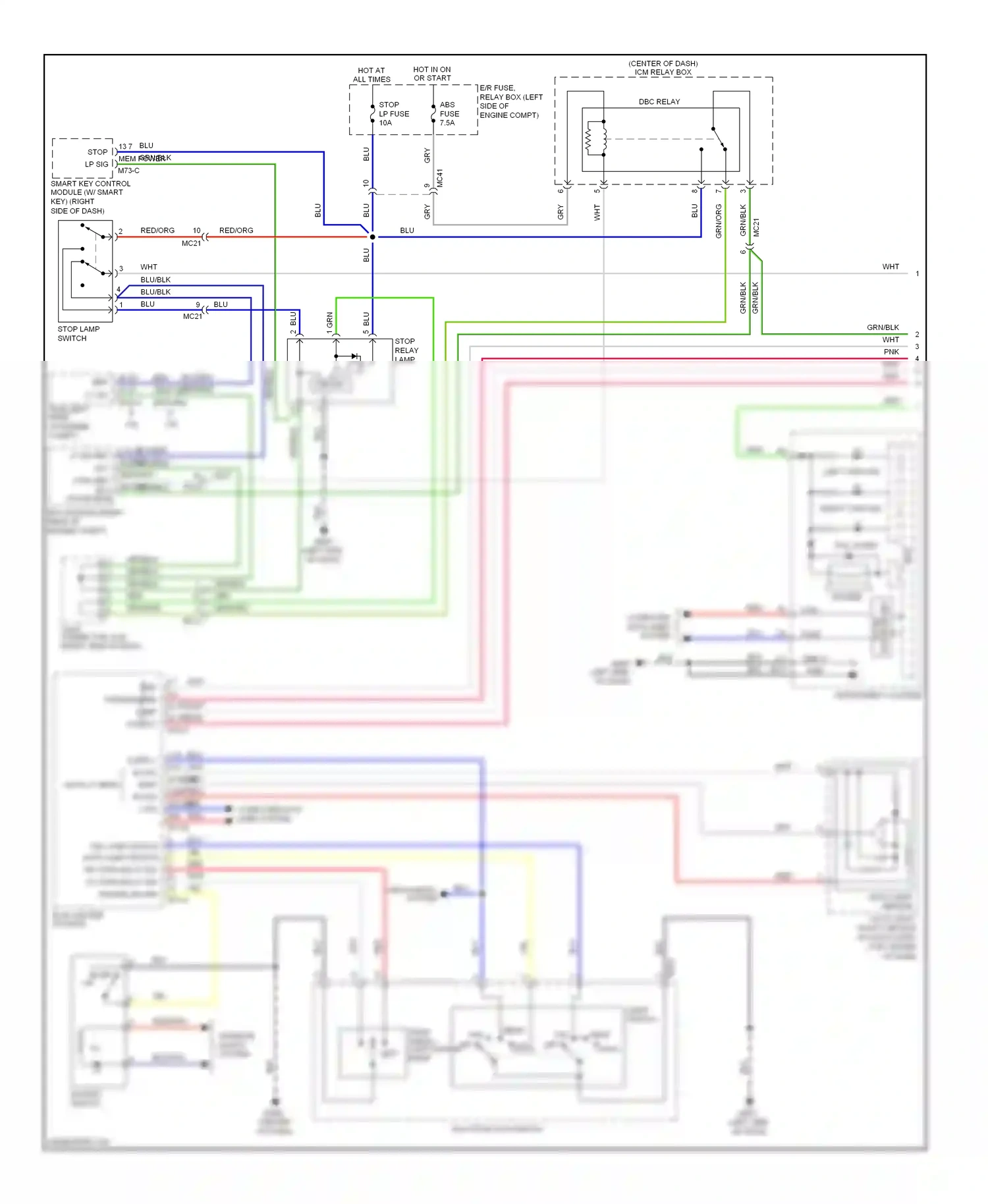 Wiring diagram light switch for Kia Sportage III (2010-2014) (1 of 5)