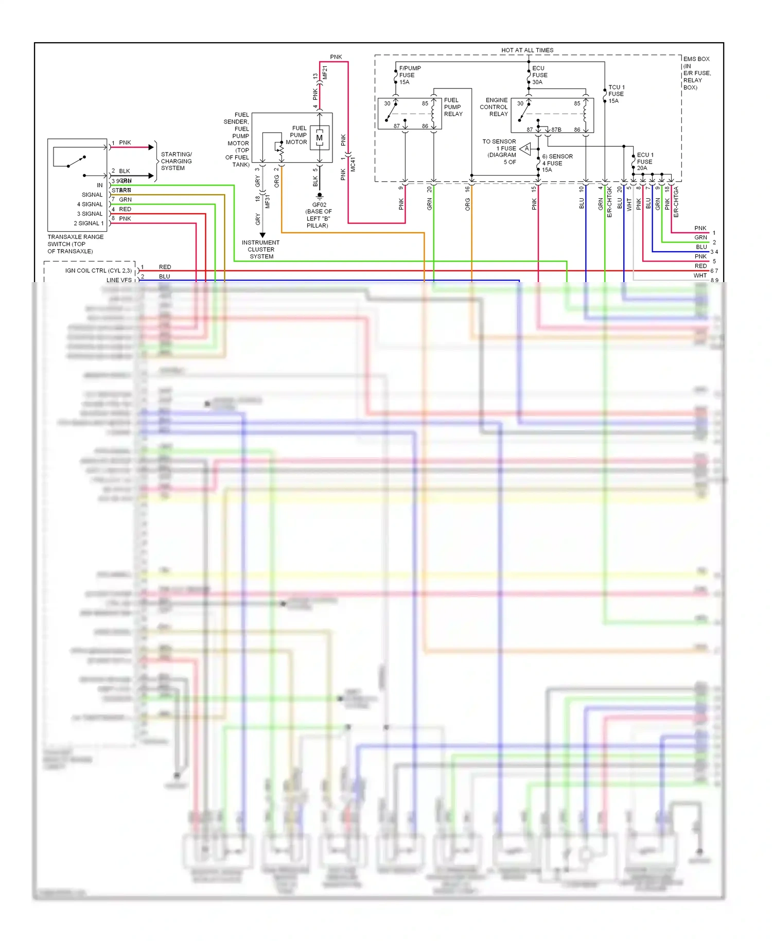 Wiring diagram sensor supply for Kia Sportage III (2010-2014) (1 of 1)