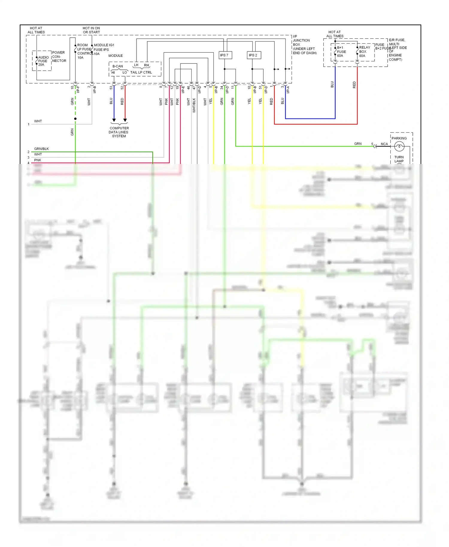 Wiring diagram tail lp ctrl for Kia Sportage III (2010-2014) (1 of 2)