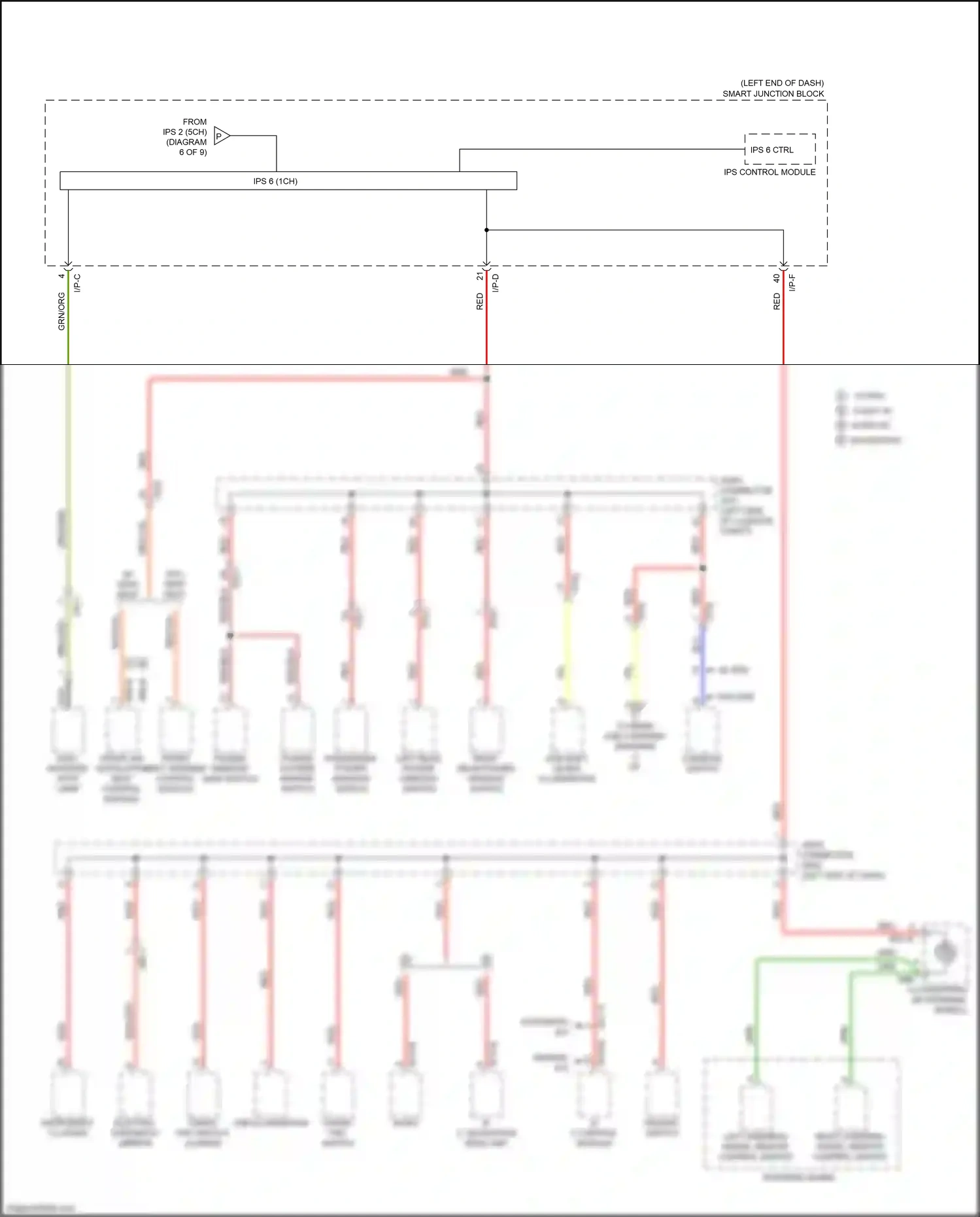 Wiring diagram console switch for Kia Sportage IV facelift (2018-2022) (9 of 11)