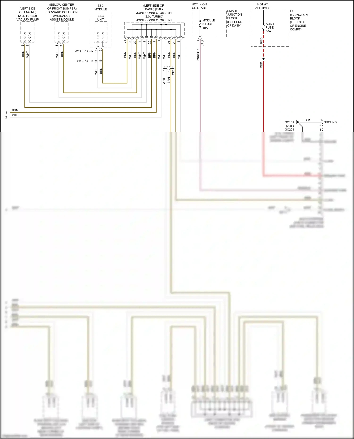 Wiring diagram srs control module for Kia Sportage IV facelift (2018-2022) (3 of 5)