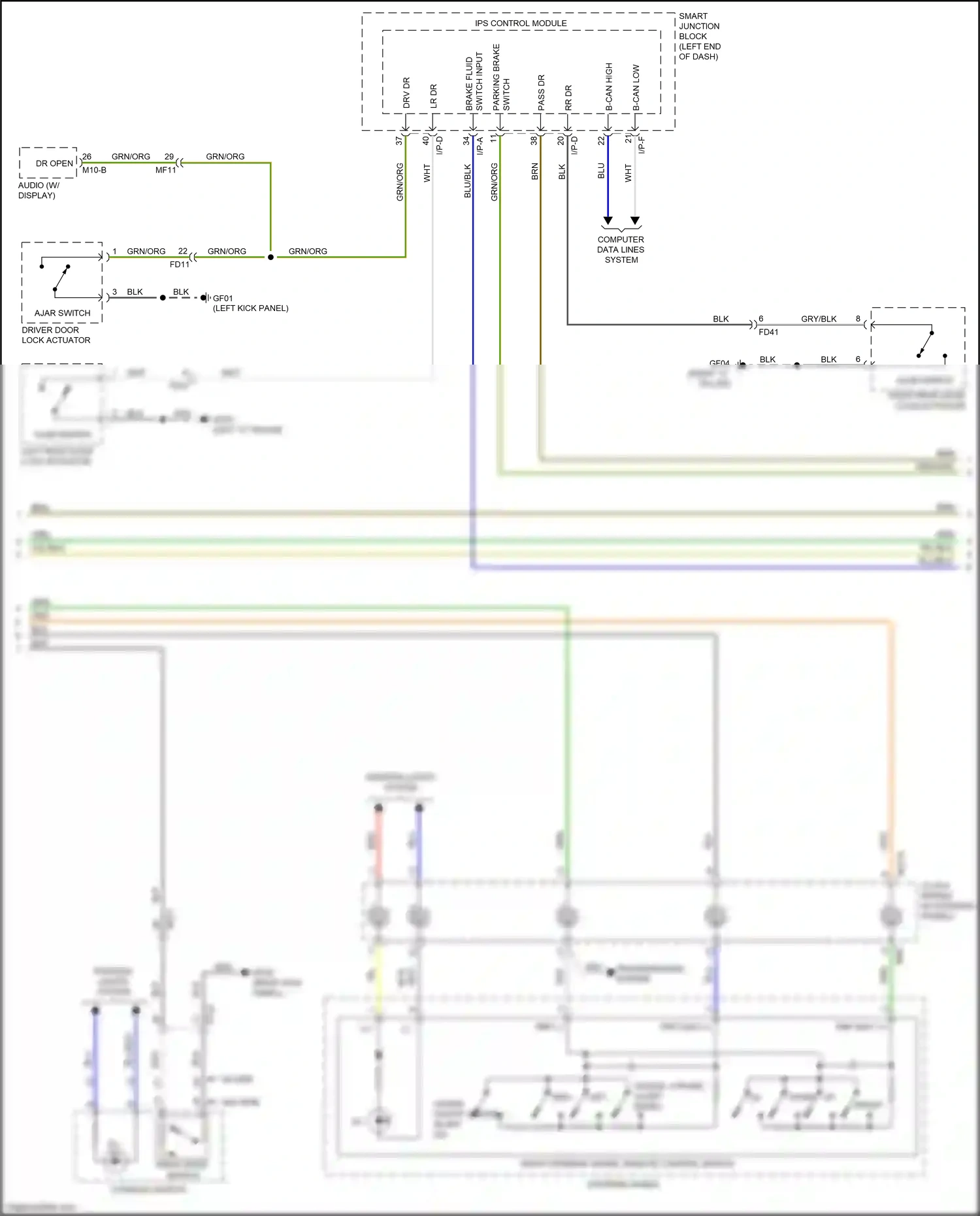 Wiring diagram ajar switch for Kia Sportage IV (2015-2018) (3 of 6)