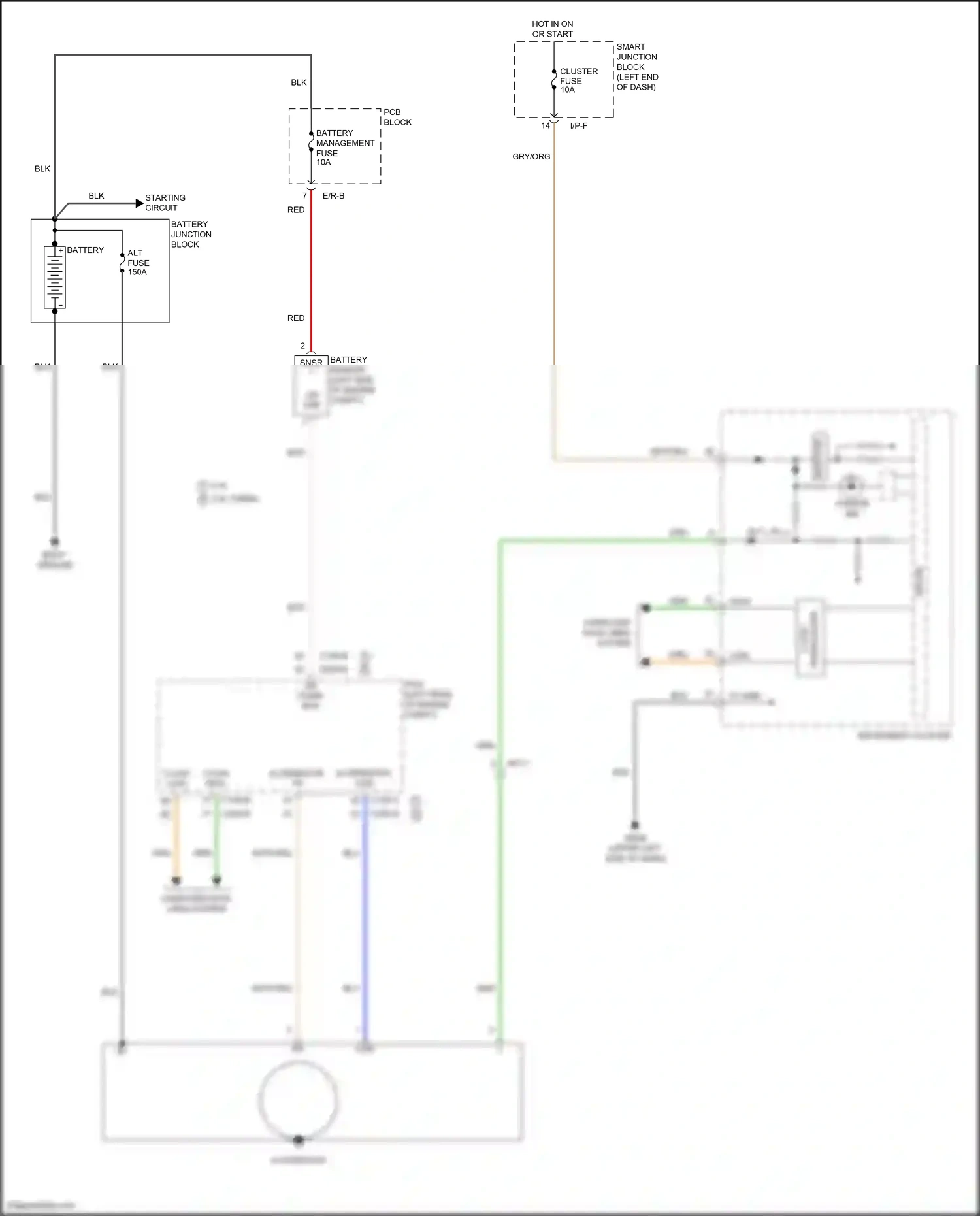 Wiring diagram battery sensor for Kia Sportage IV (2015-2018) (1 of 4)