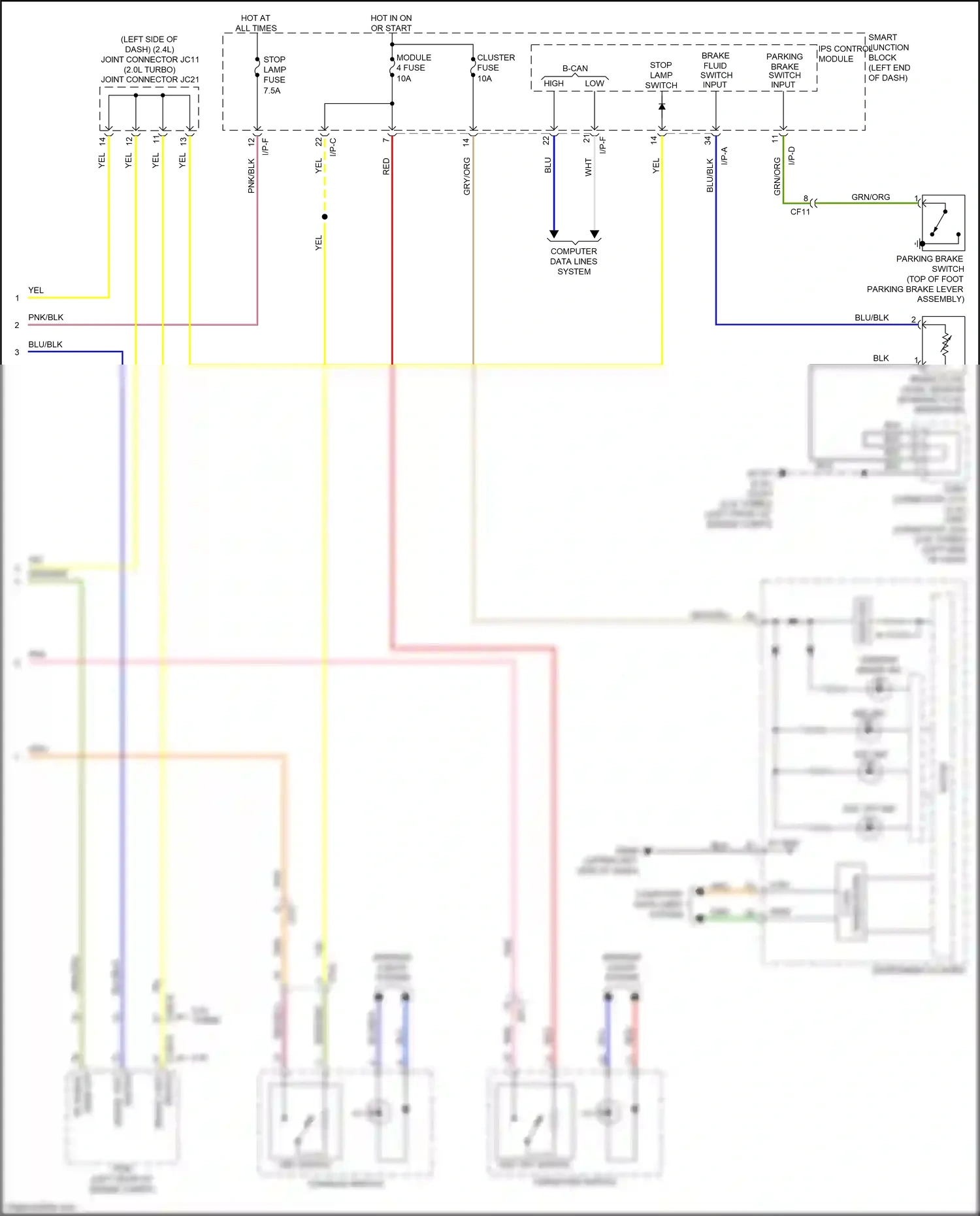 Wiring diagram brake fluid switch input for Kia Sportage IV (2015-2018) (2 of 2)