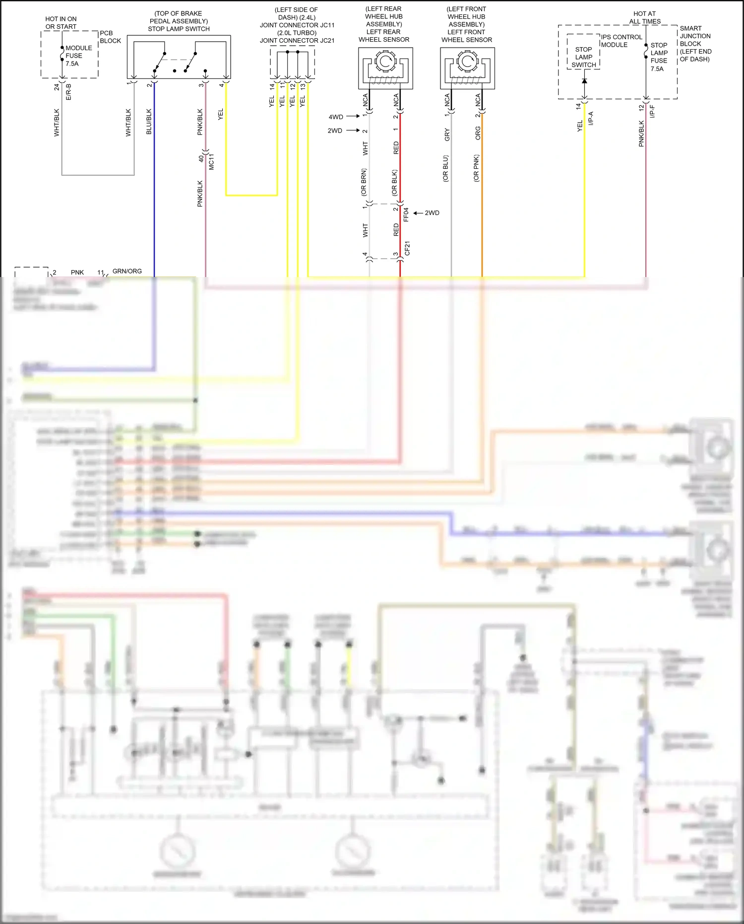 Wiring diagram esc unit esc module for Kia Sportage IV (2015-2018) (3 of 3)