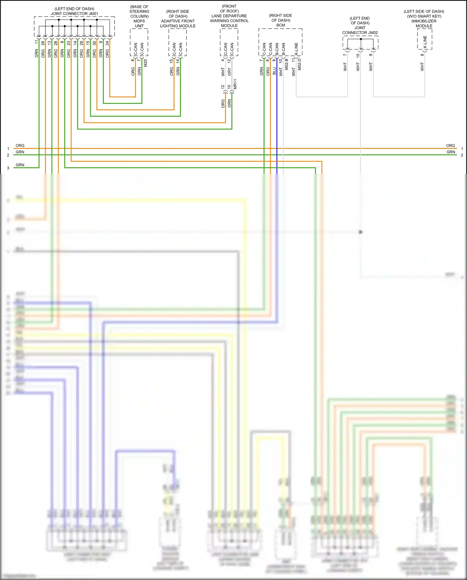 Wiring diagram mdps unit for Kia Sportage IV (2015-2018) (1 of 5)