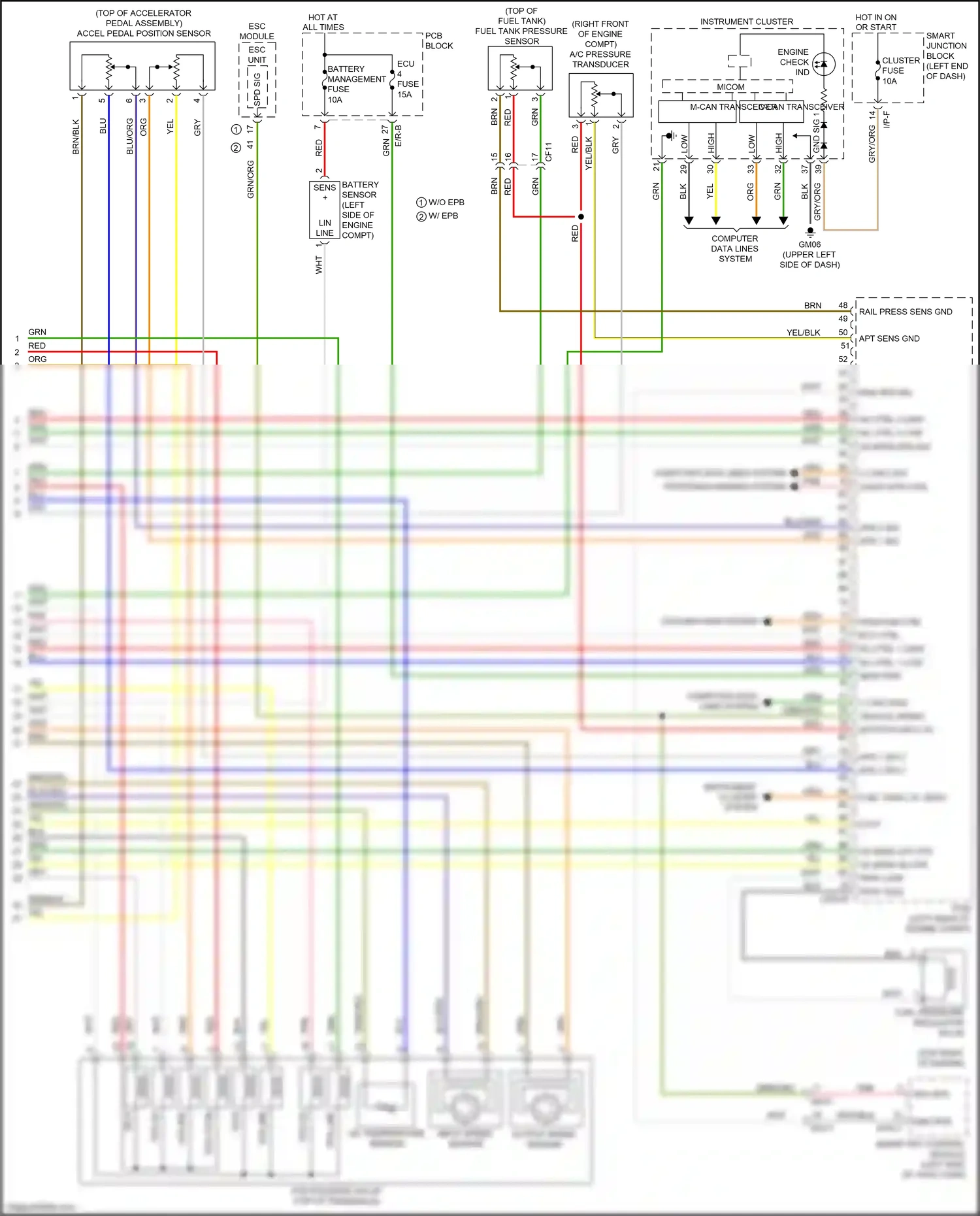 Wiring diagram output speed sensor for Kia Sportage IV (2015-2018) (1 of 2)