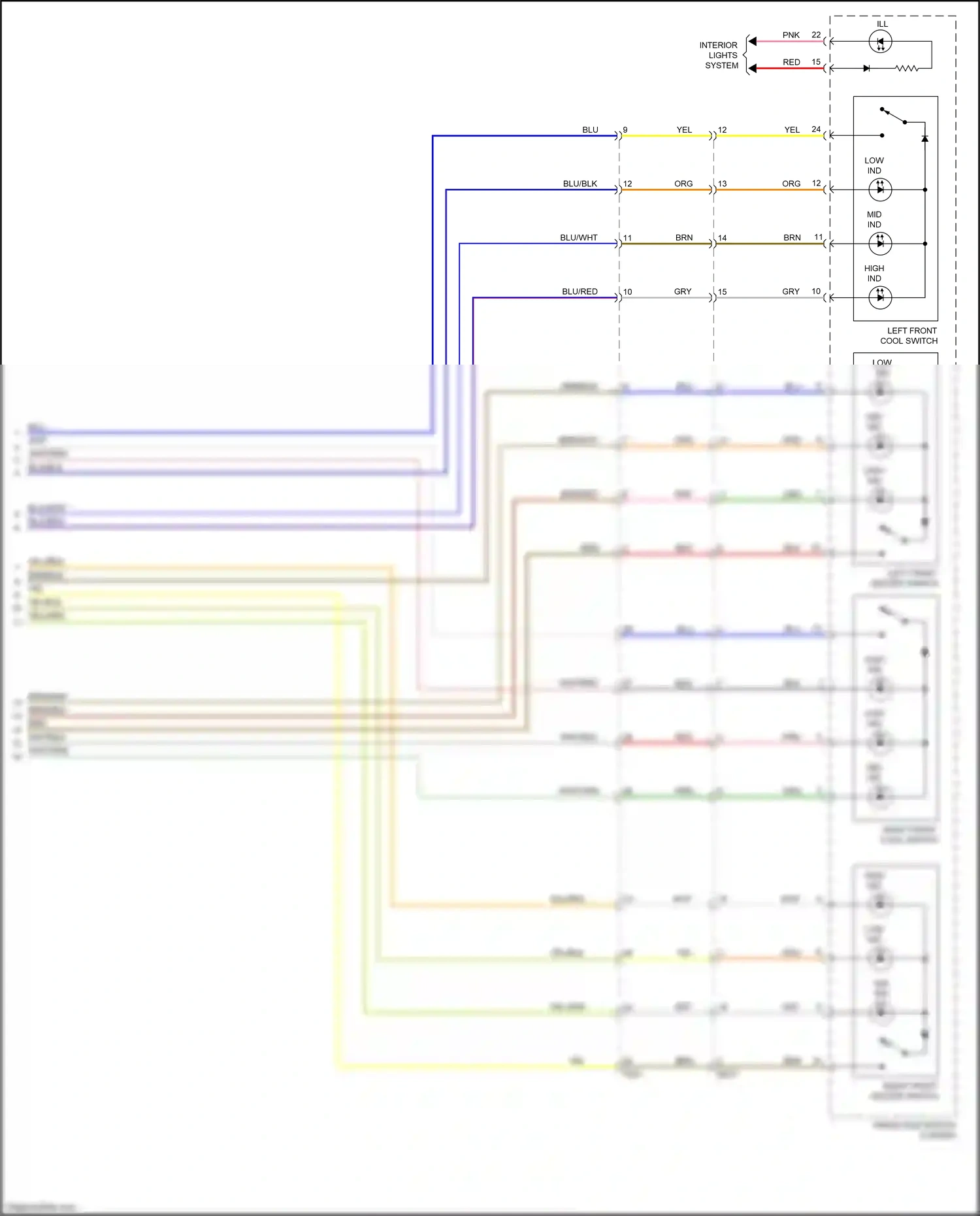 Wiring diagram right front cool switch for Kia Sportage IV (2015-2018) (1 of 1)