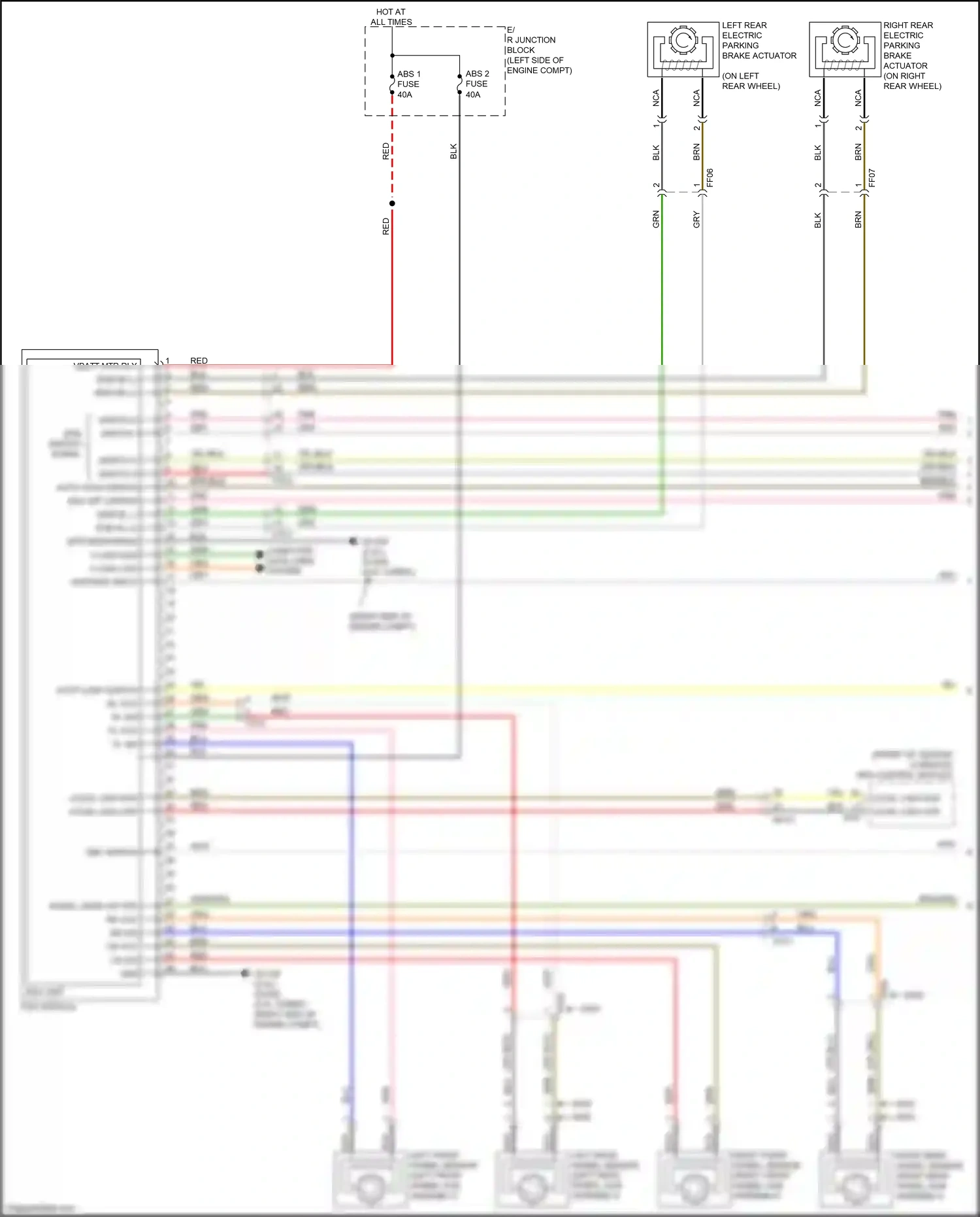 Wiring diagram right front wheel sensor for Kia Sportage IV (2015-2018) (1 of 3)