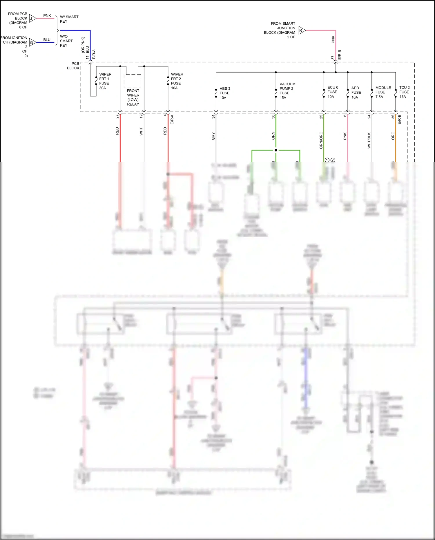 Wiring diagram transaxle range switch for Kia Sportage IV (2015-2018) (2 of 4)