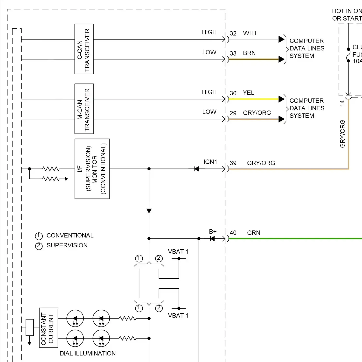 Instrument illumination circuit (1 of 3)