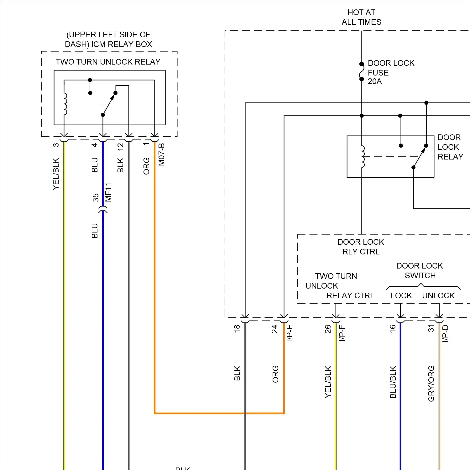 Power door locks circuit (1 of 3)