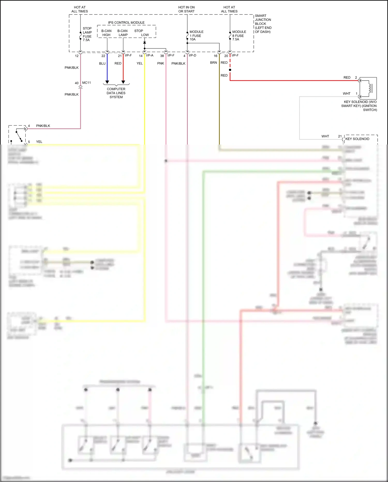 Wiring diagram down shift switch for Kia Sportage V (2021-2024) (2 of 2)