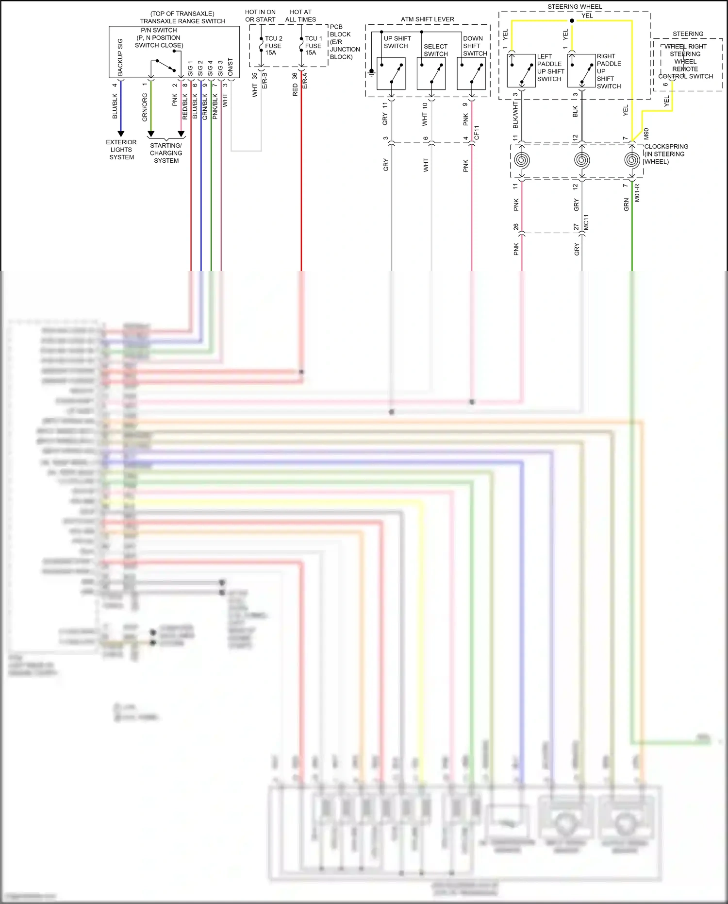Wiring diagram down shift for Kia Sportage V (2021-2024) (1 of 3)