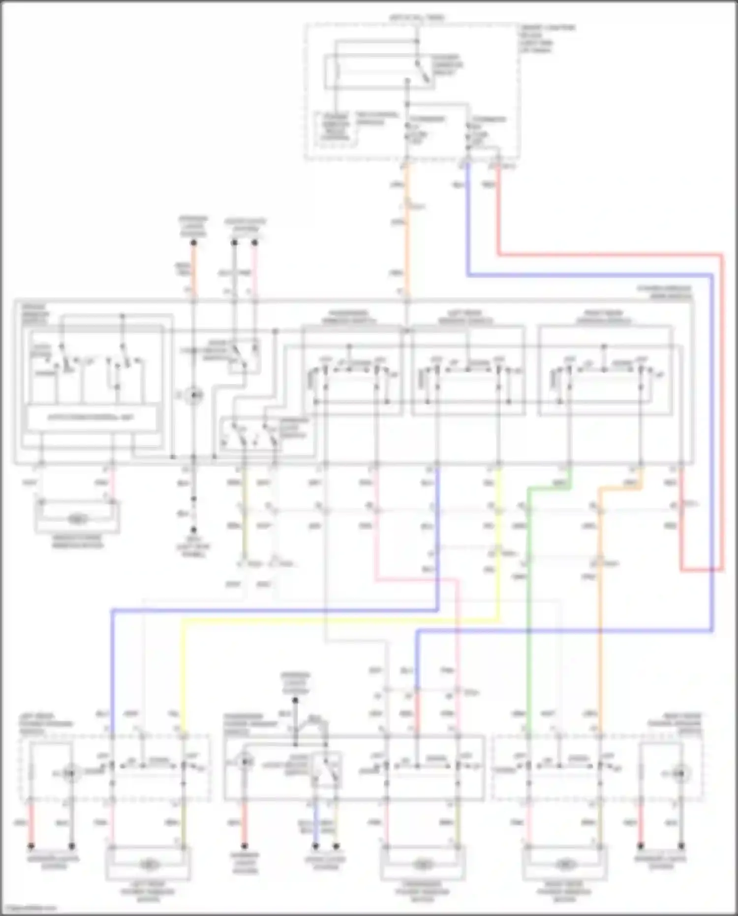 Wiring diagram left rear power window switch for Kia Sportage V (2021-2024) (6 of 7)