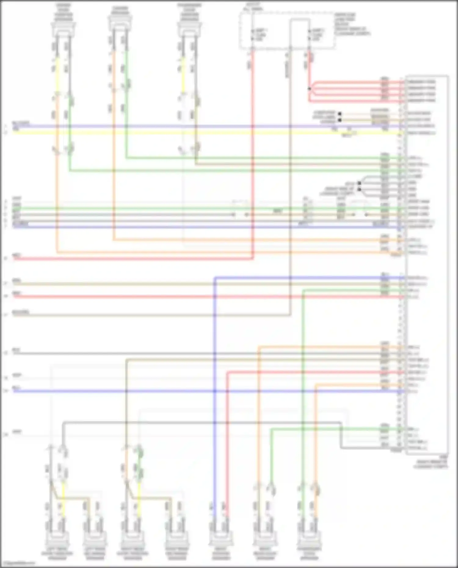Wiring diagram left rear door tweeter speaker for Kia Stinger I facelift (2020-2024) (1 of 3)