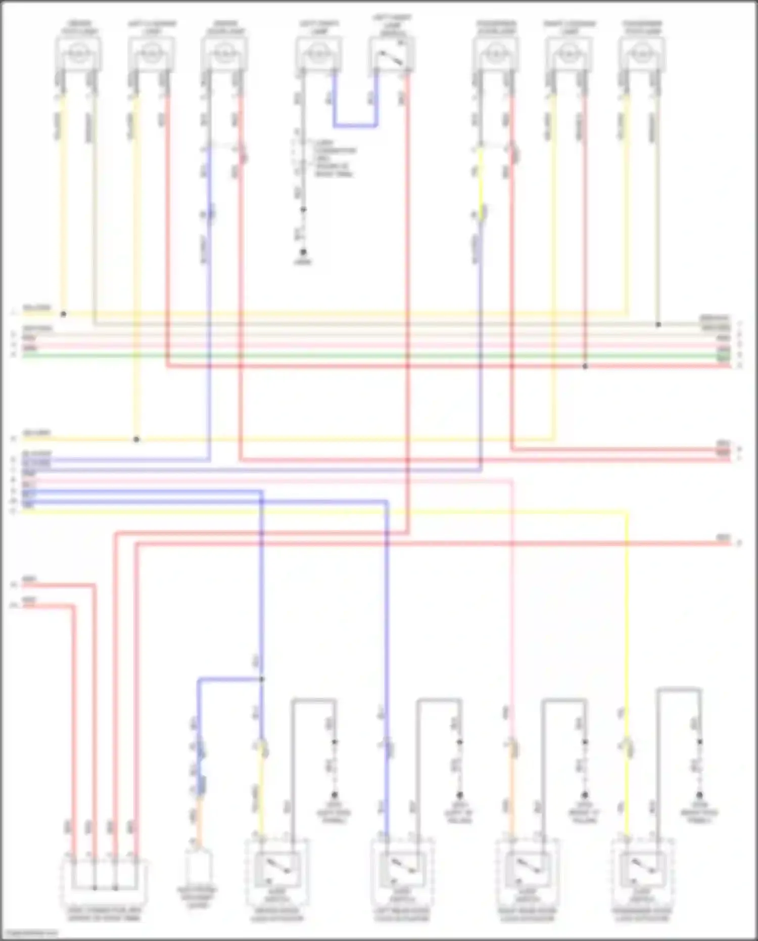 Wiring diagram passenger foot lamp for Kia Stinger I facelift (2020-2024) (1 of 2)