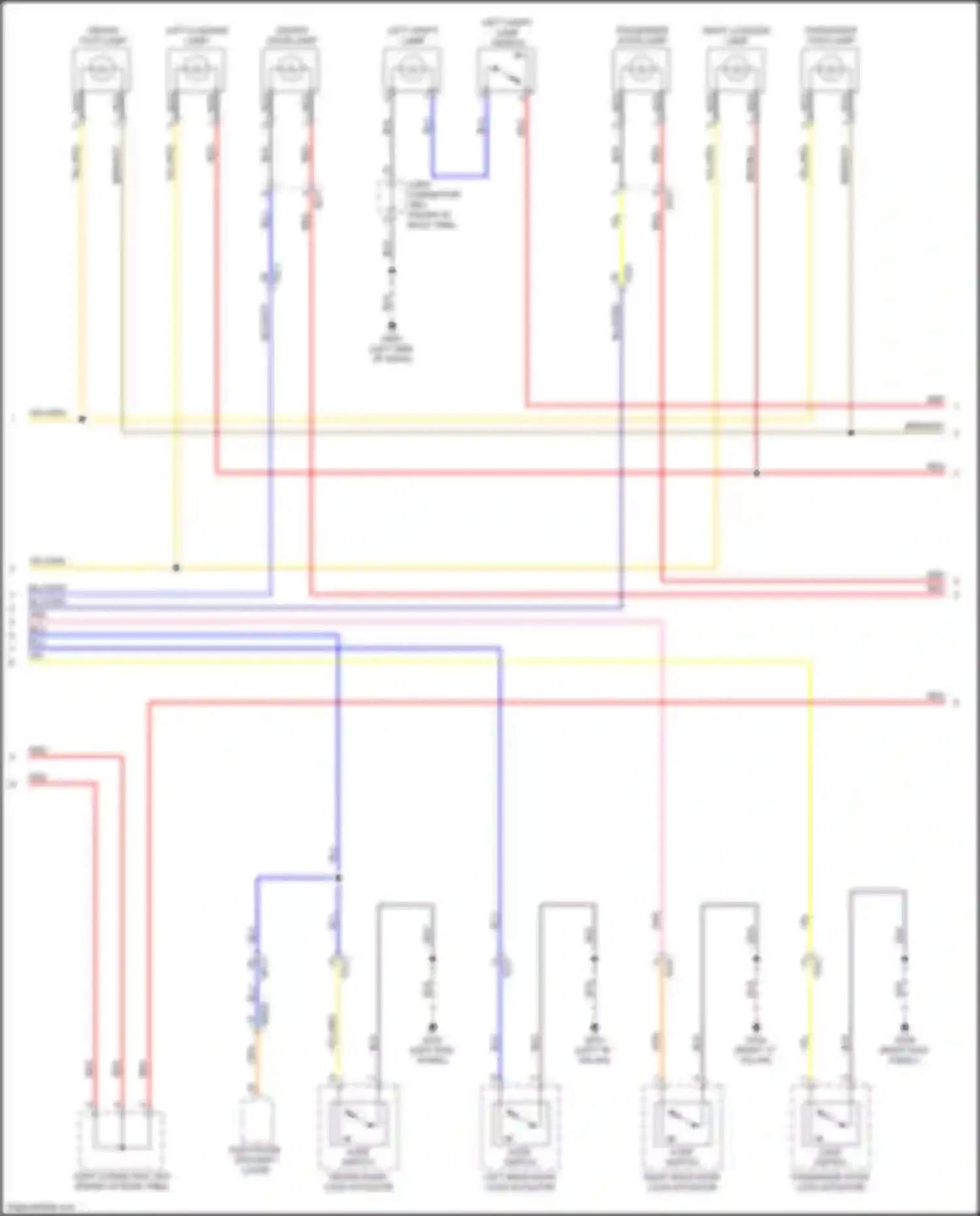 Wiring diagram left rear door lock actuator for Kia Stinger I (2017-2021) (1 of 6)