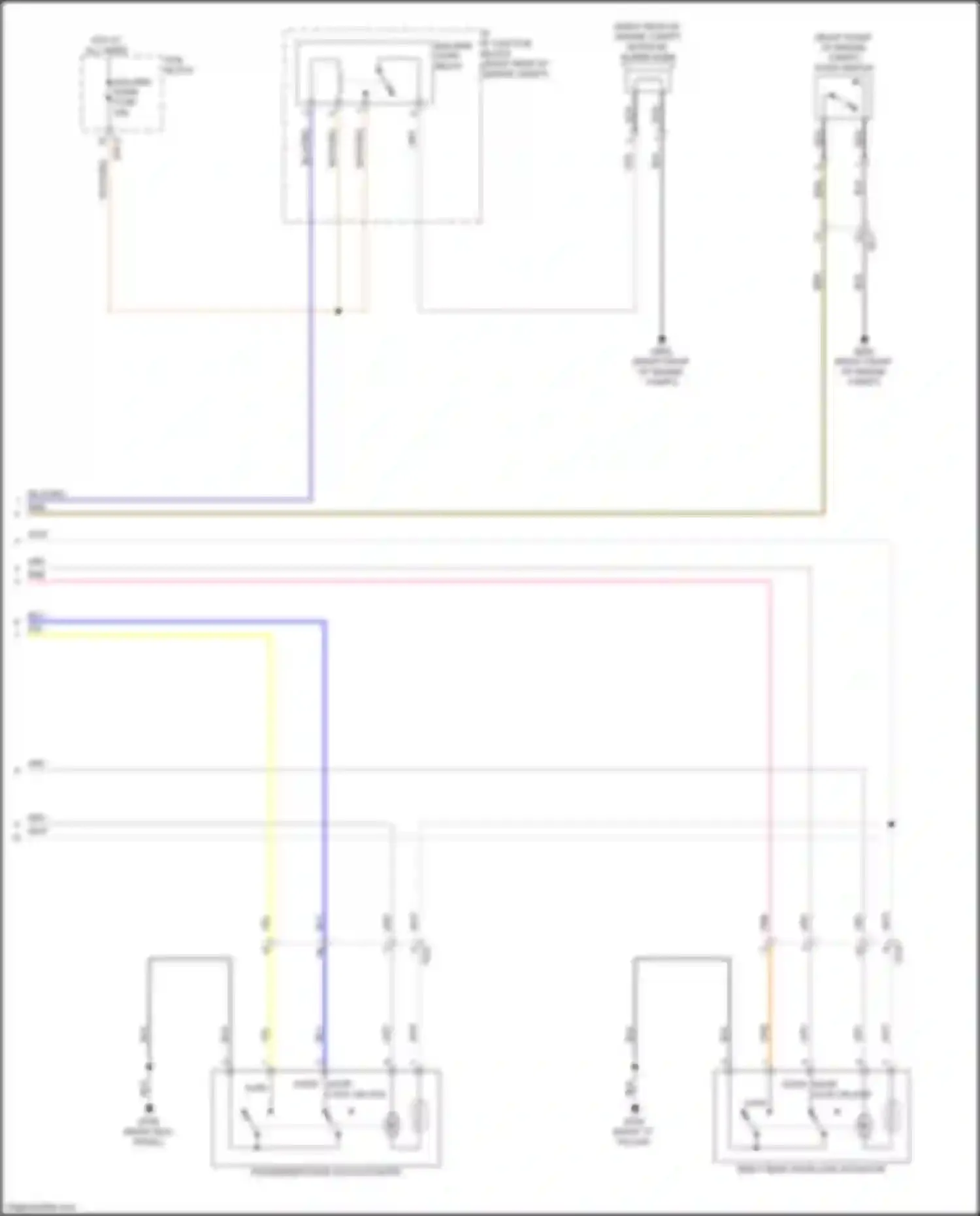 Wiring diagram passenger door lock actuator for Kia Stinger I (2017-2021) (3 of 6)
