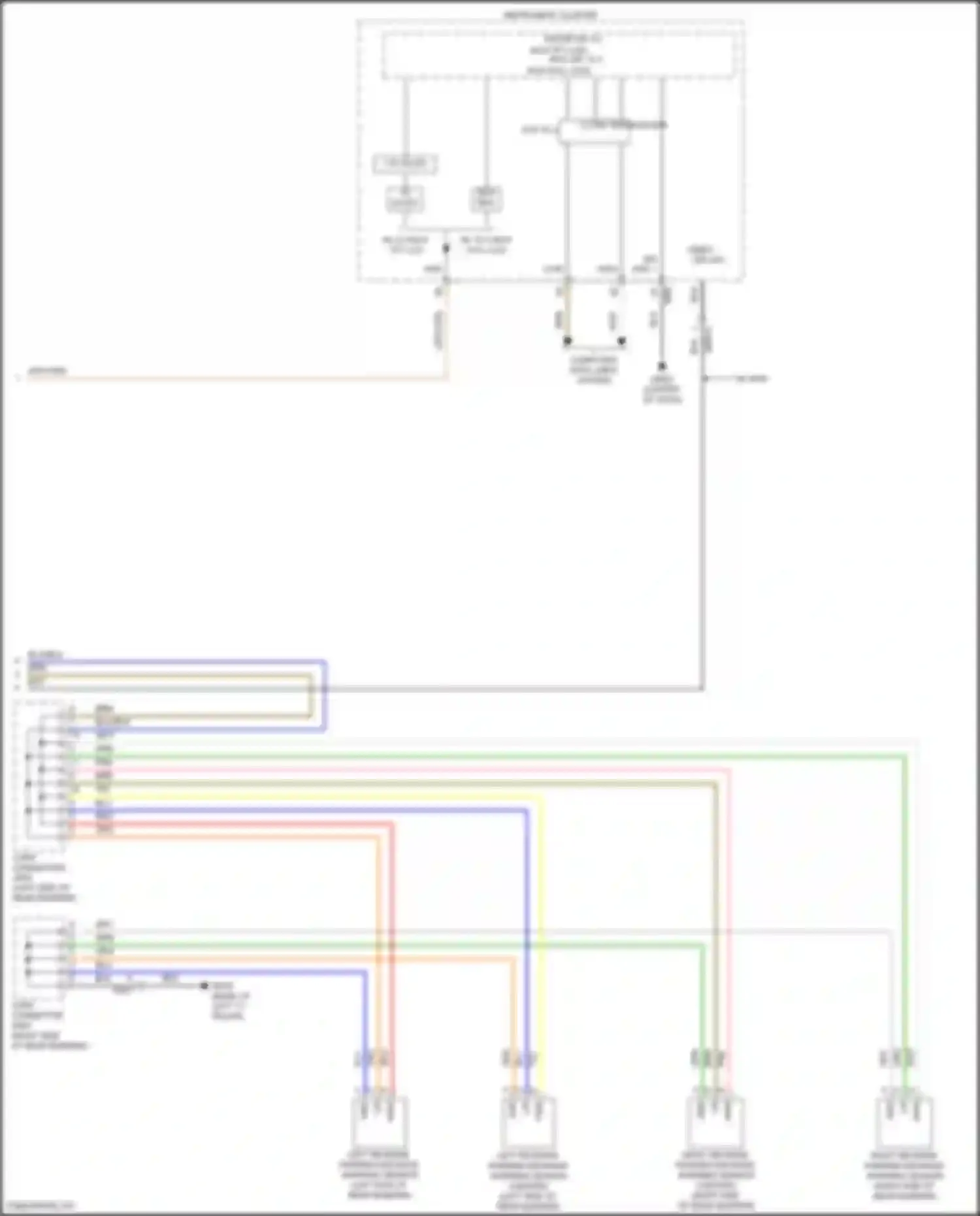 Wiring diagram left reverse parking distance warning sensor for Kia Telluride I facelift (2022-2024) (2 of 3)