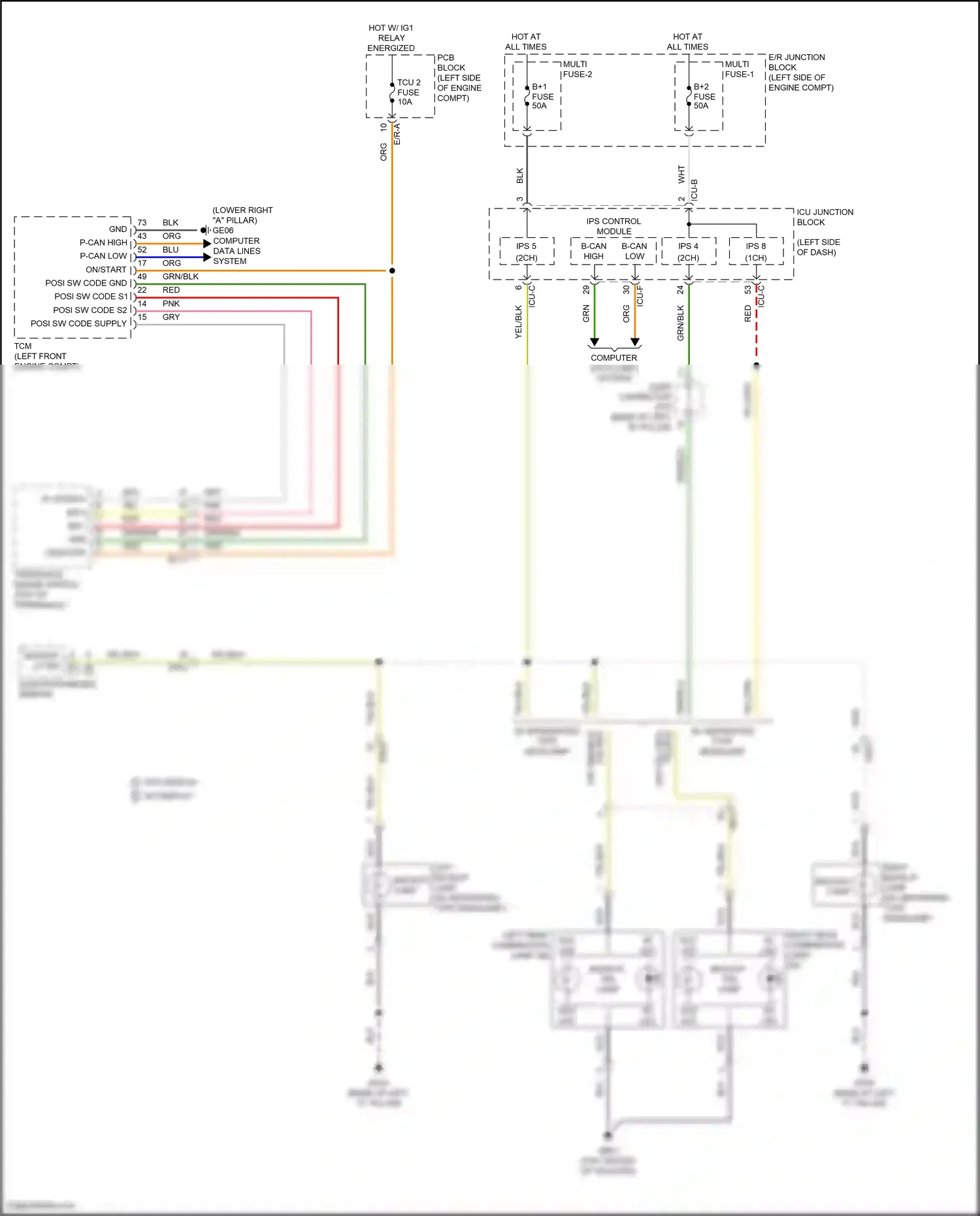Kia Telluride I facelift (2022-2024) transaxle range switch wiring diagram  (2 of 4)