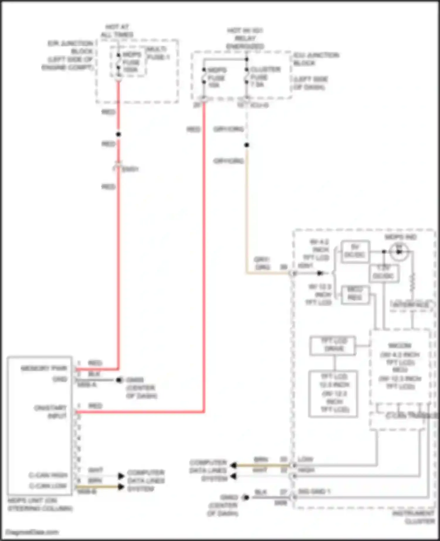Wiring diagram w/ 12.3 inch tft lcd for Kia Telluride I facelift (2022-2024) (5 of 20)