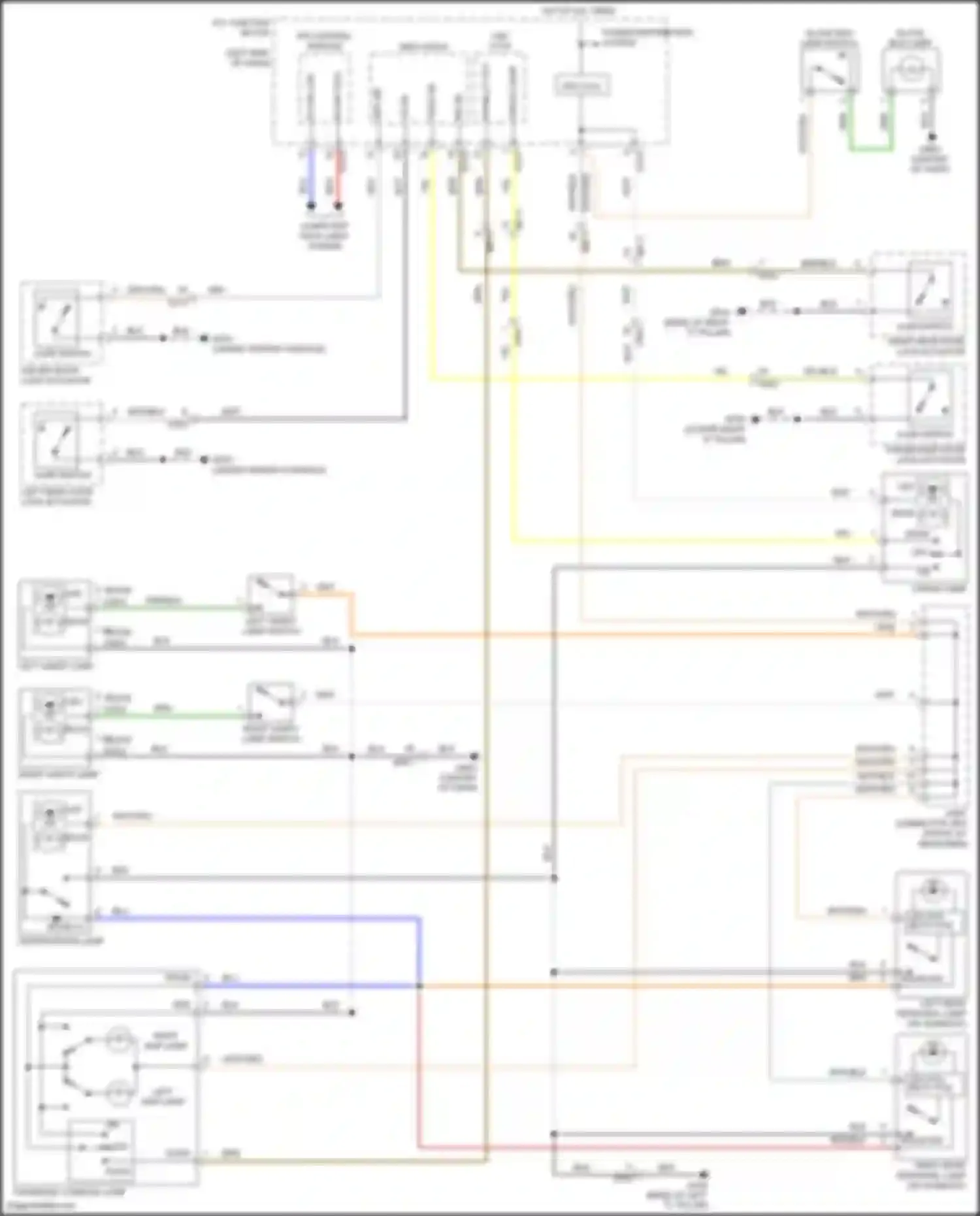 Telluride Kia I (2019-2022): Courtesy lamps circuit (1 of 3)