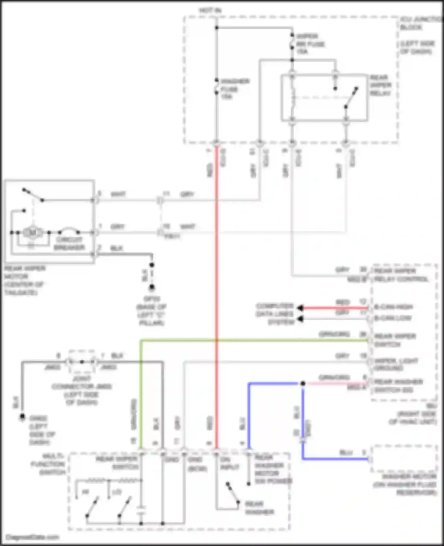 Telluride Kia I (2019-2022): Rear wiper circuit