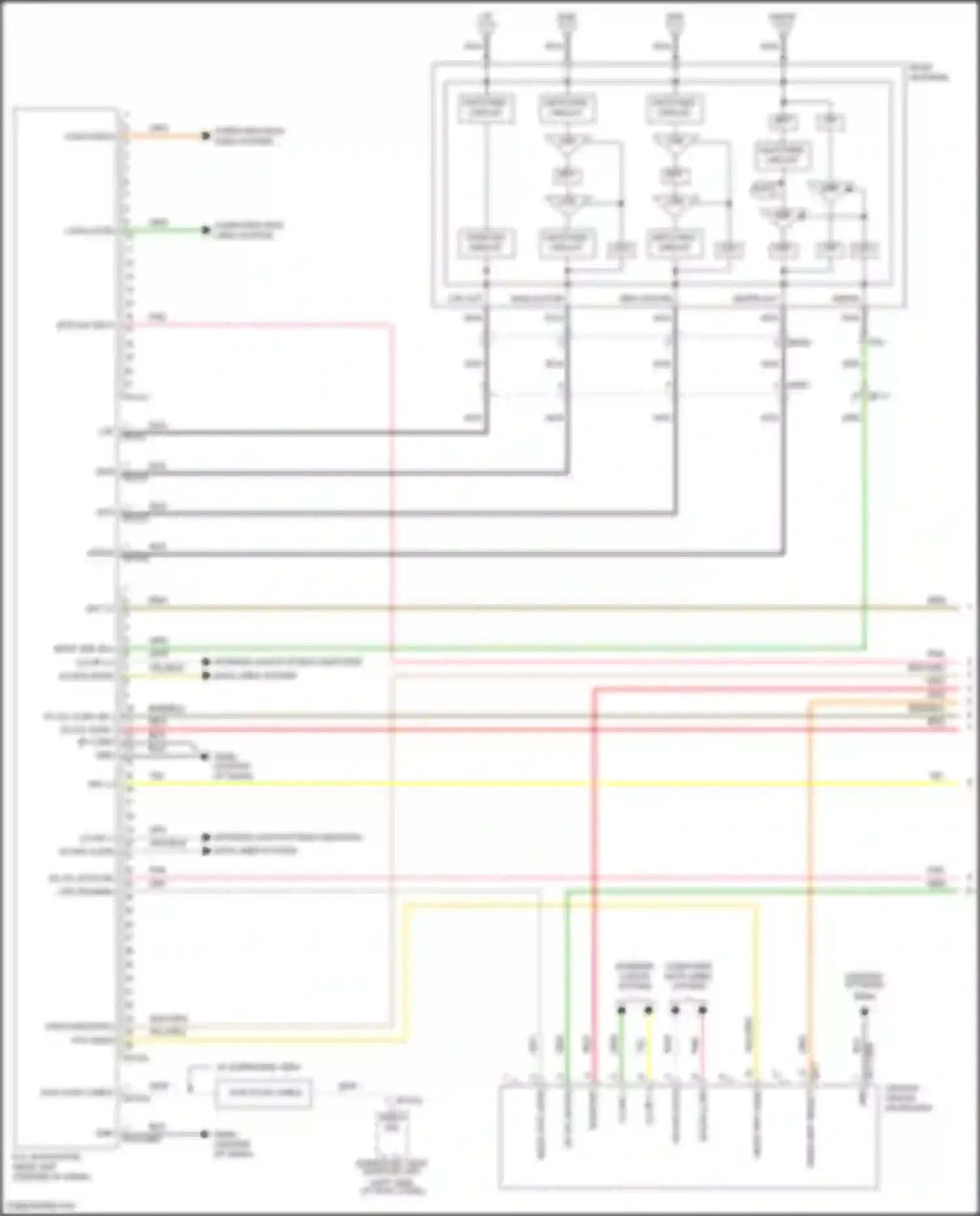 Wiring diagram center fascia keyboard for Kia Telluride I (2019-2022) (4 of 8)