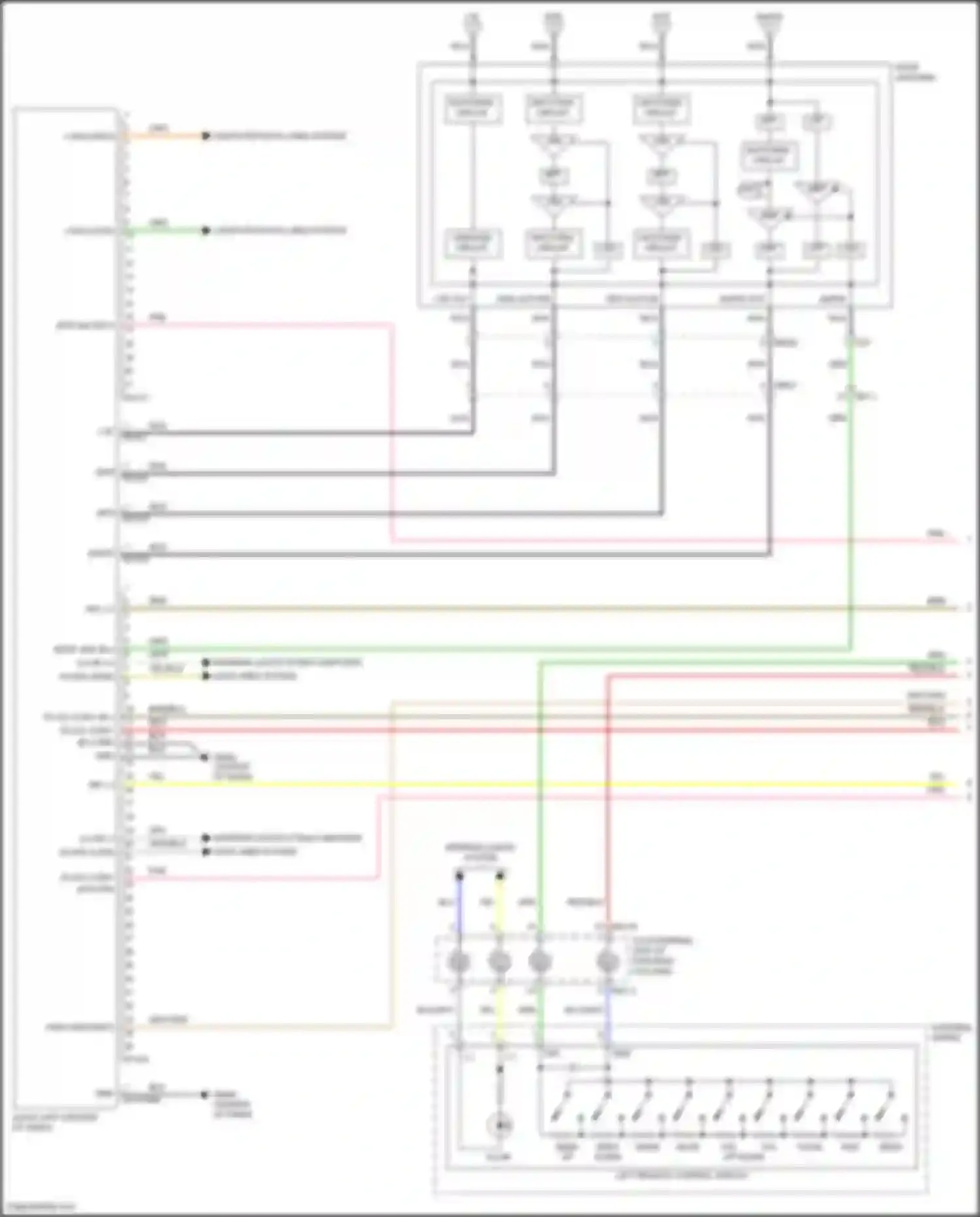 Wiring diagram left remote control switch for Kia Telluride I (2019-2022) (5 of 5)