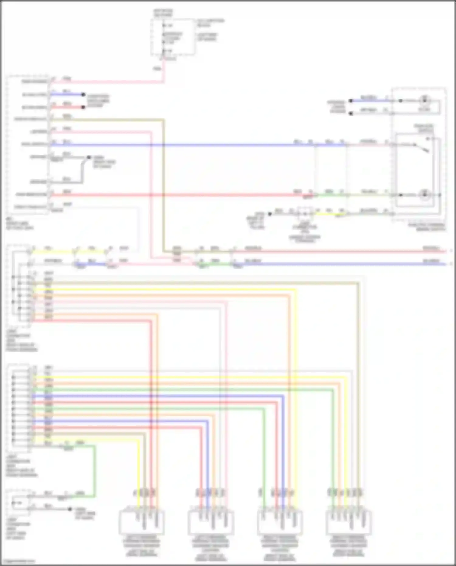 Wiring diagram right forward parking distance warning sensor for Kia Telluride I (2019-2022) (2 of 2)