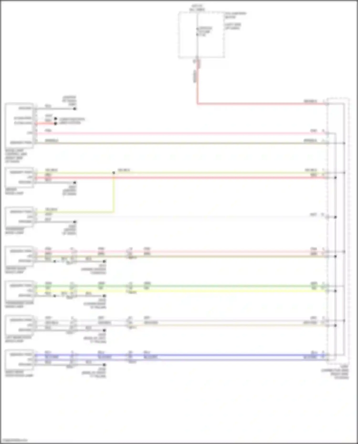 Wiring diagram right rear door mood lamp for Kia Telluride I (2019-2022) (1 of 2)