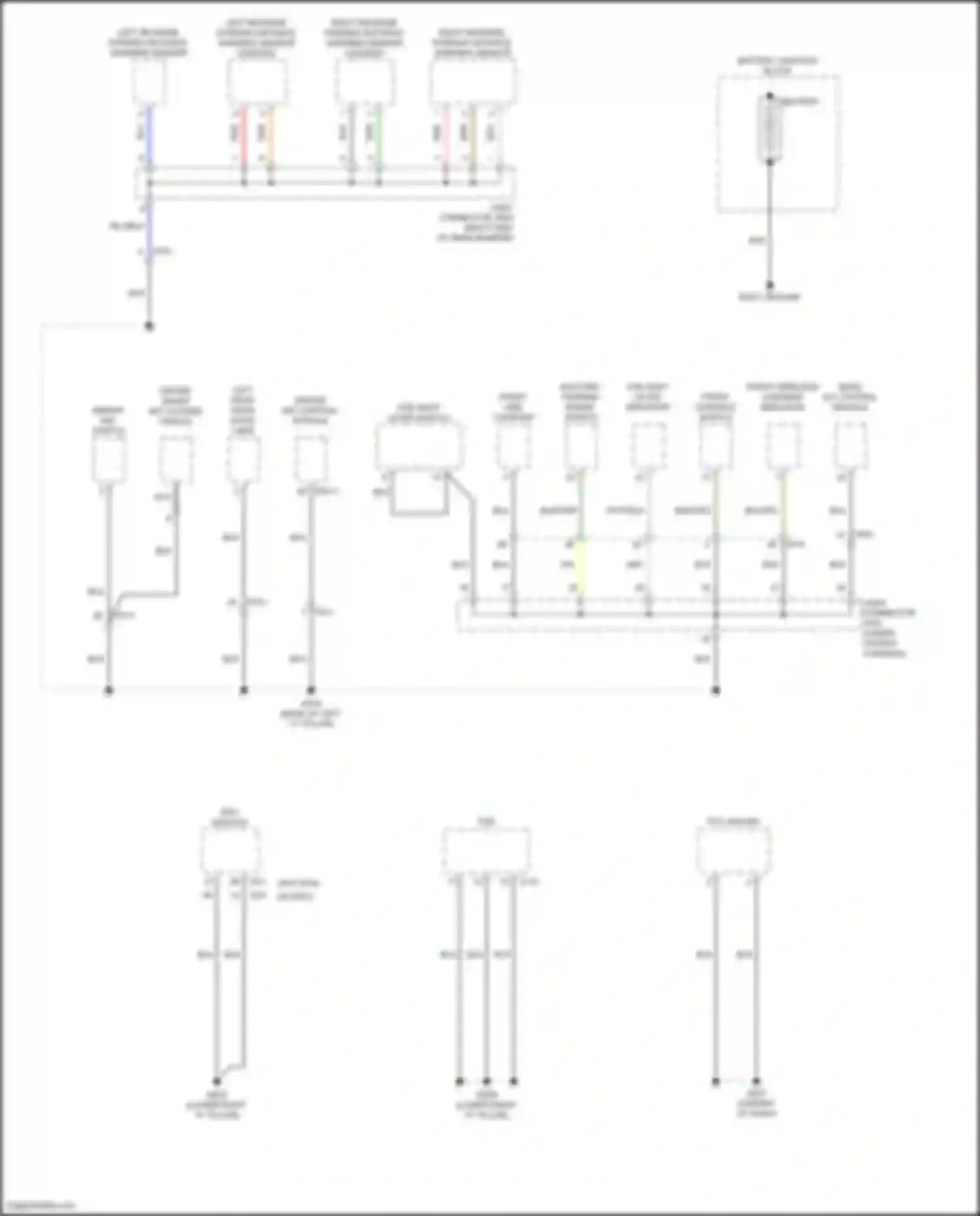 Wiring diagram right reverse parking distance warning sensor for Kia Telluride I (2019-2022) (1 of 2)