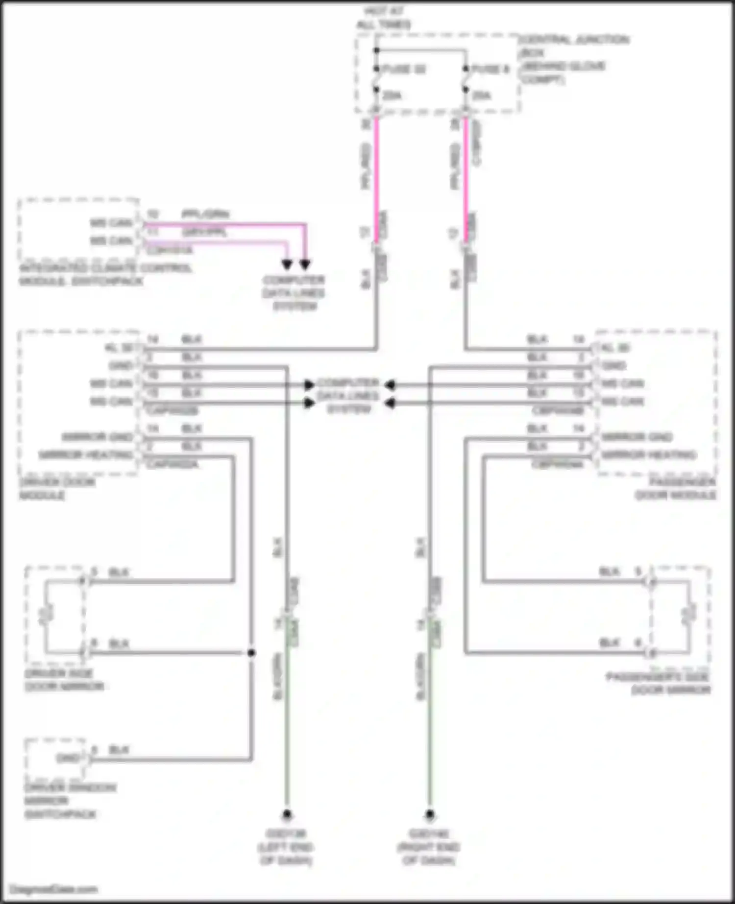 Wiring diagram driver window mirror switchpack for Land Rover Discovery Sport I (2014-2019) (3 of 7)