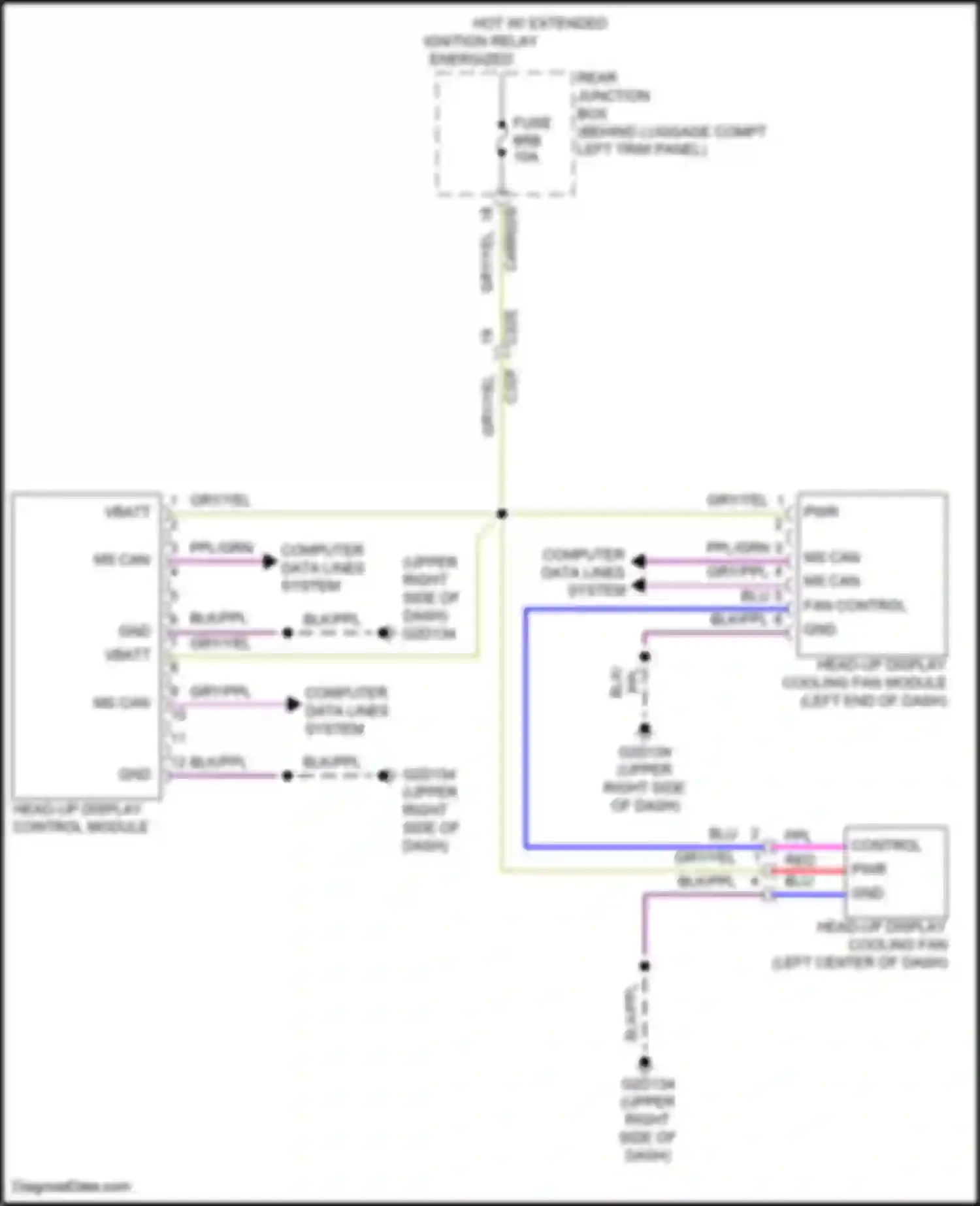 Wiring diagram head-up display cooling fan module for Land Rover Discovery Sport L550 (2014-2019) (3 of 4)
