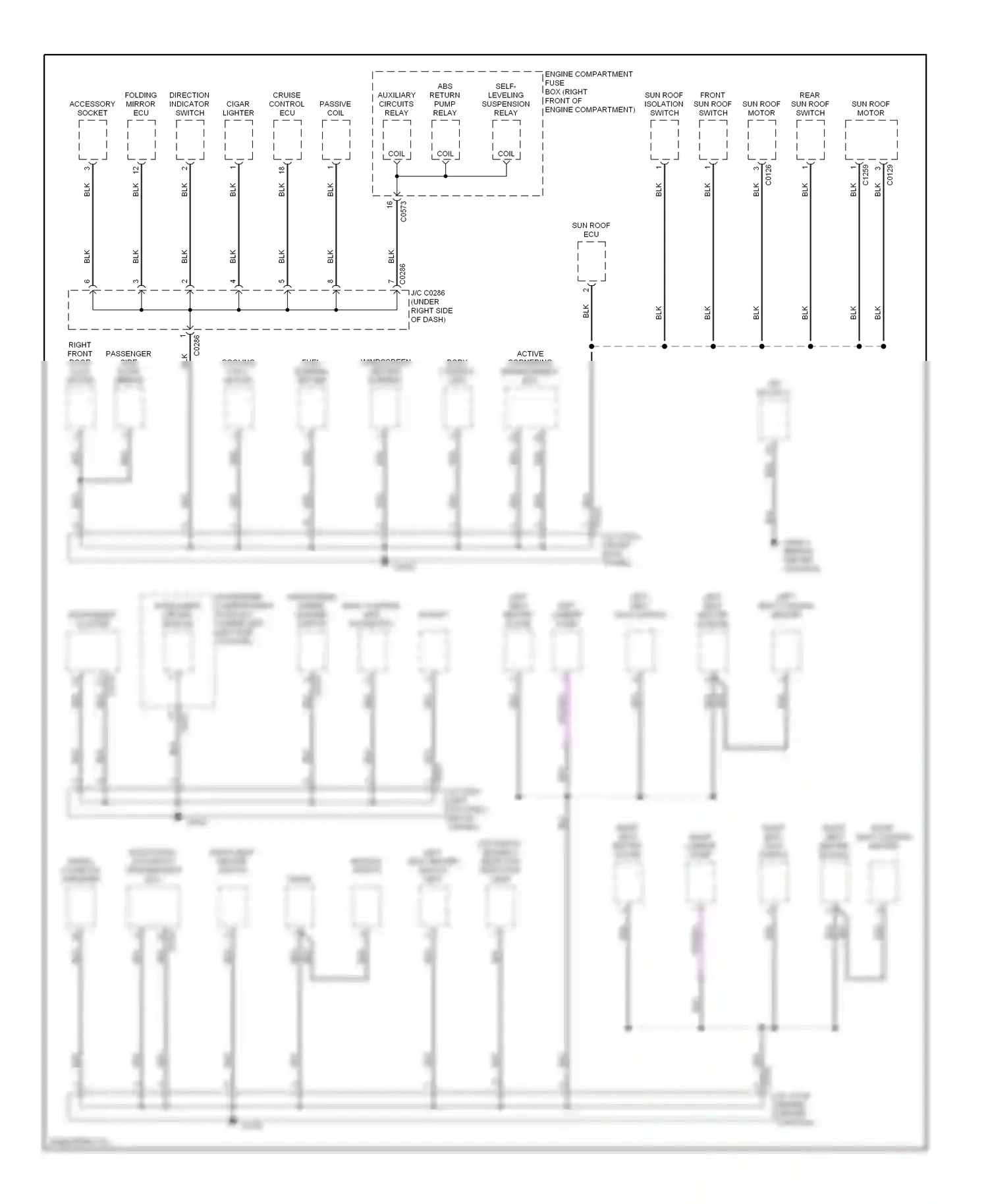 Wiring diagram accessory socket for Land Rover Discovery II (1998-2004) (1 of 3)