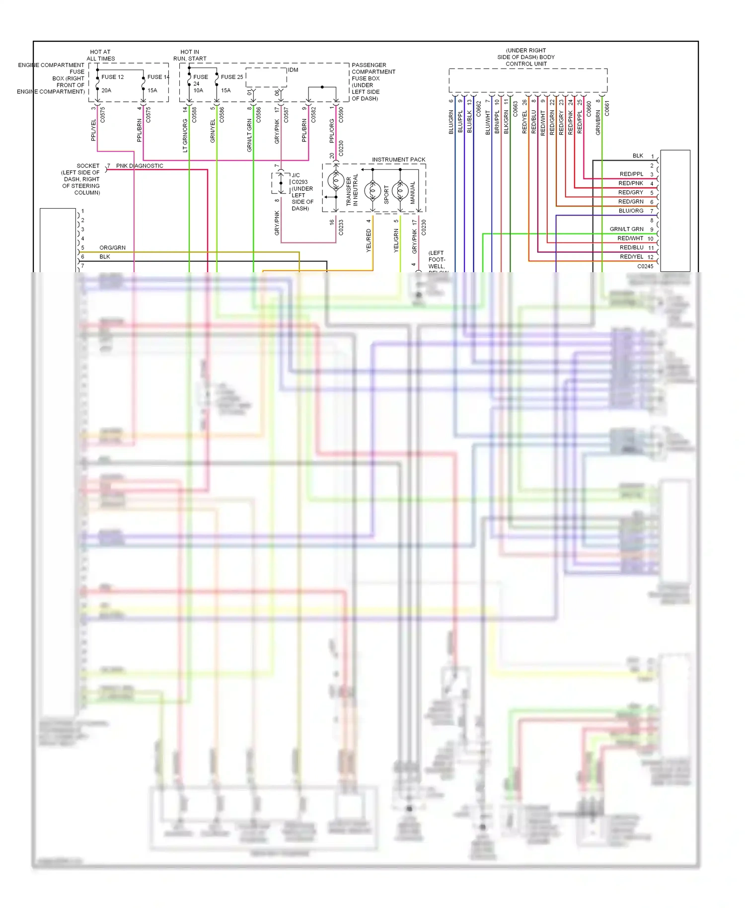 Wiring diagram automatic gear box selector indicator for Land Rover Discovery II (1998-2004) (1 of 1)