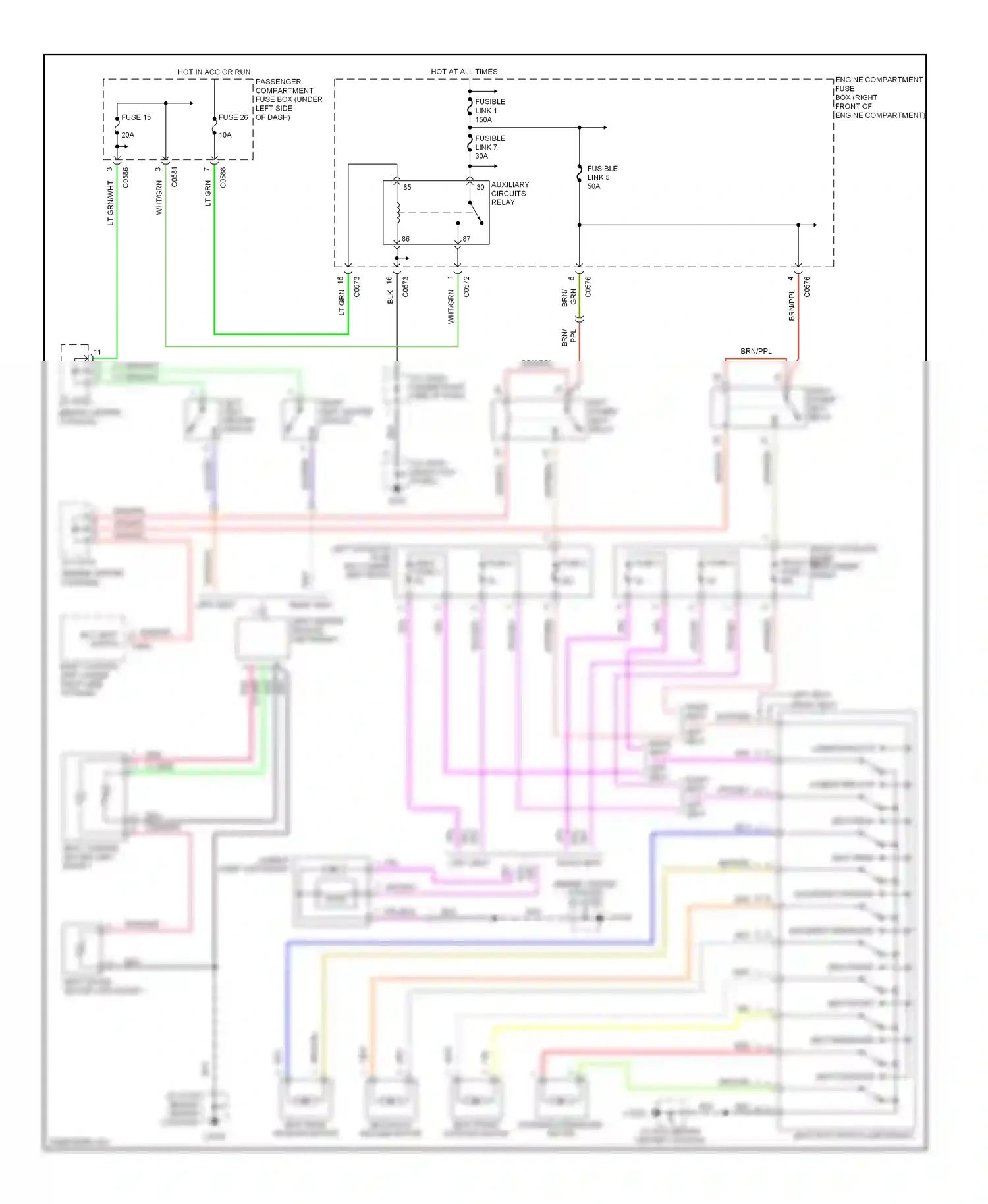 Wiring diagram backrest forward for Land Rover Discovery II (1998-2004) (1 of 1)