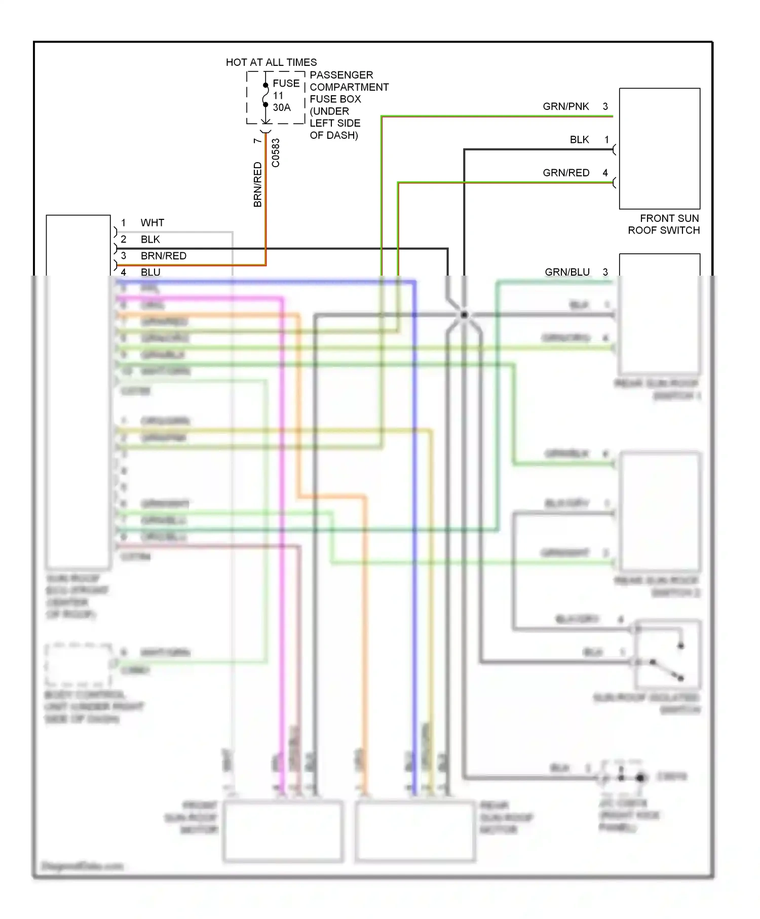 Wiring diagram blu for Land Rover Discovery II (1998-2004) (11 of 15)