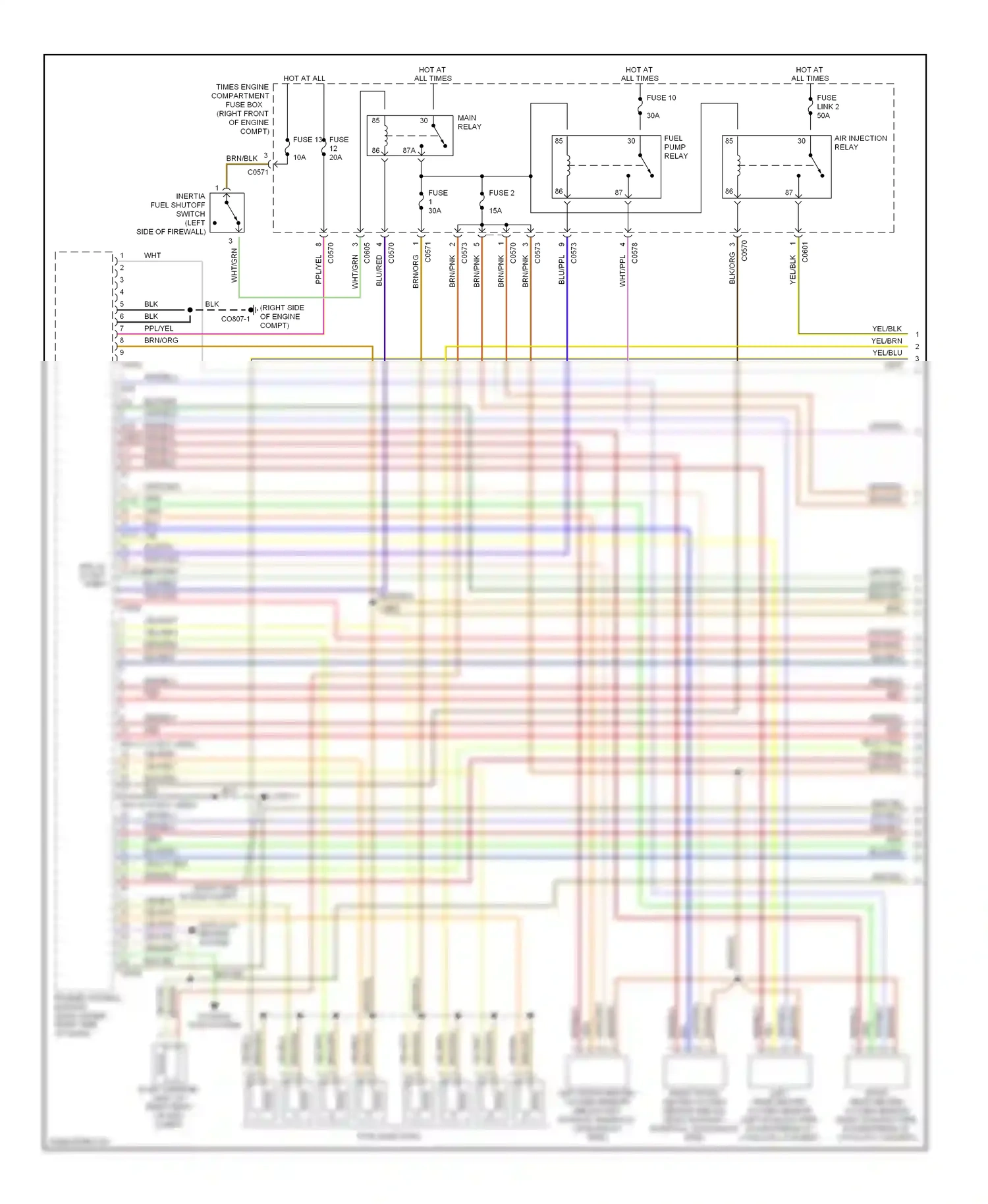 Wiring diagram blu/grn for Land Rover Discovery II (1998-2004) (8 of 9)