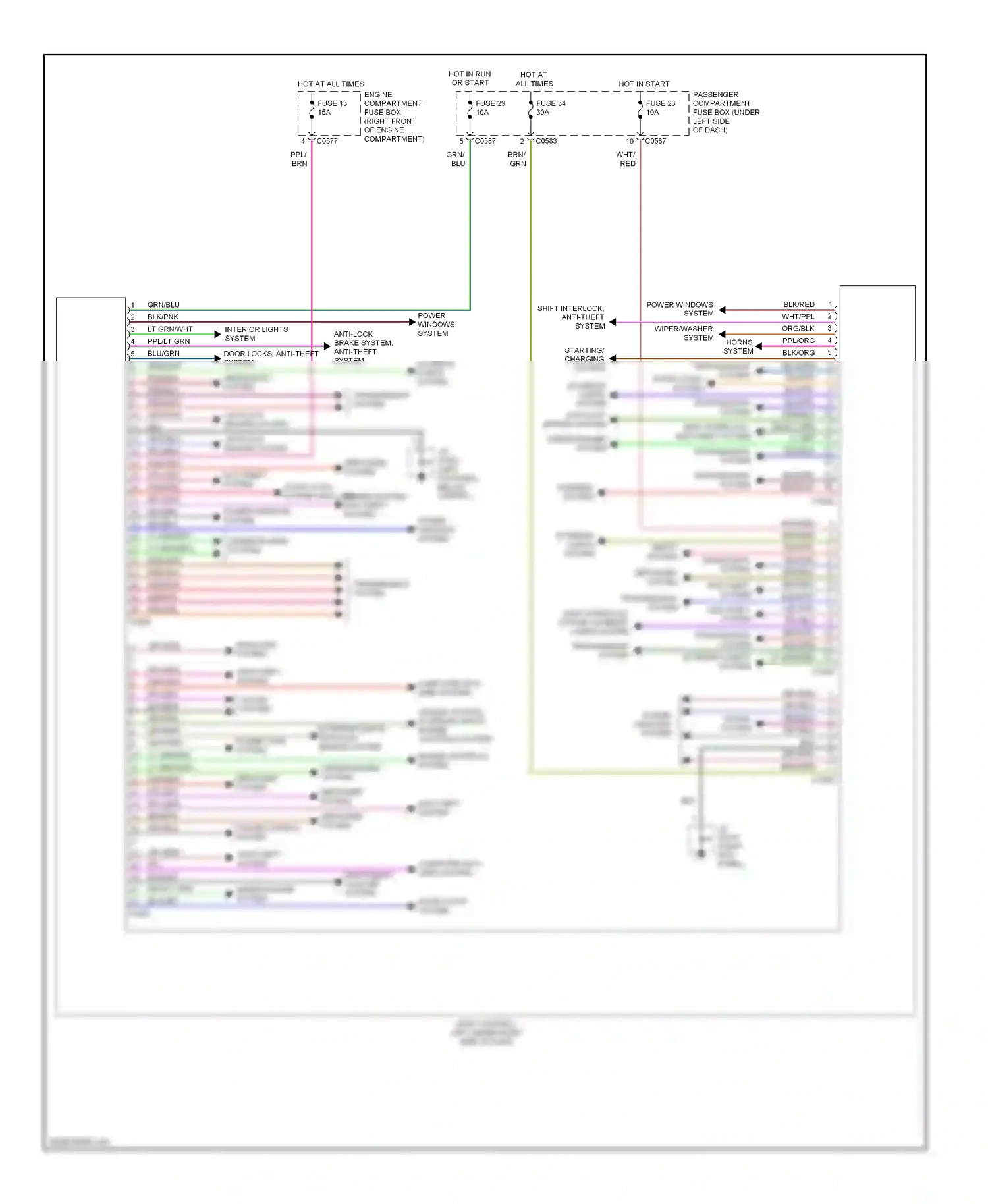 Wiring diagram blu/ppl for Land Rover Discovery II (1998-2004) (2 of 4)