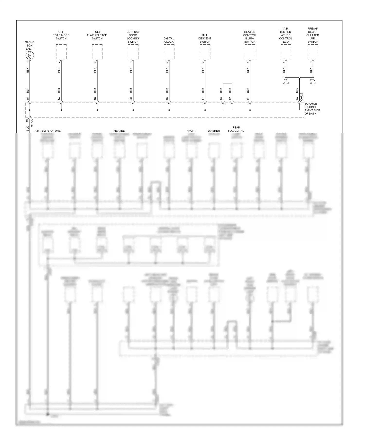 Wiring diagram diagnostic socket for Land Rover Discovery II (1998-2004) (2 of 2)