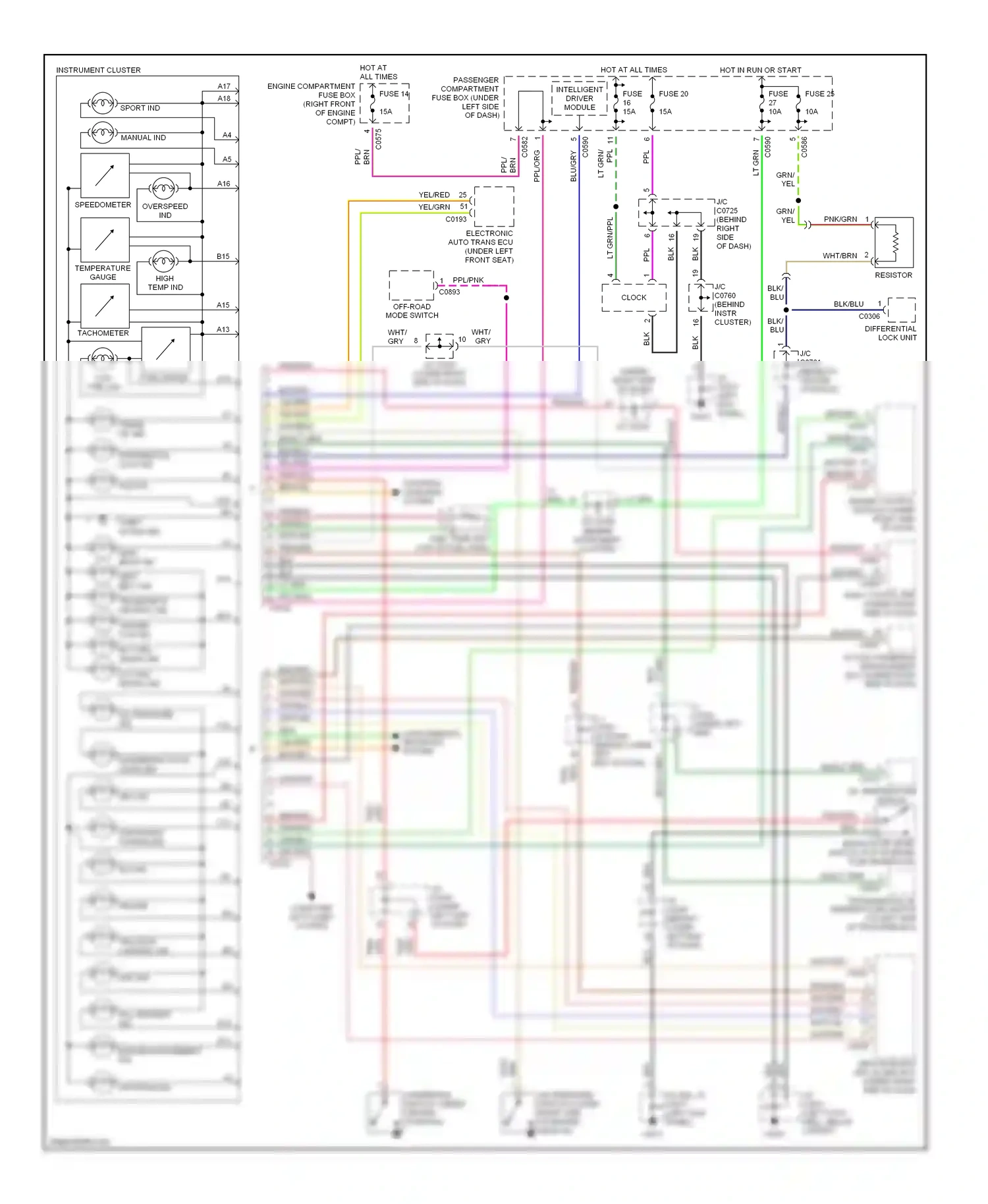 Wiring diagram differential lock unit for Land Rover Discovery II (1998-2004) (4 of 4)