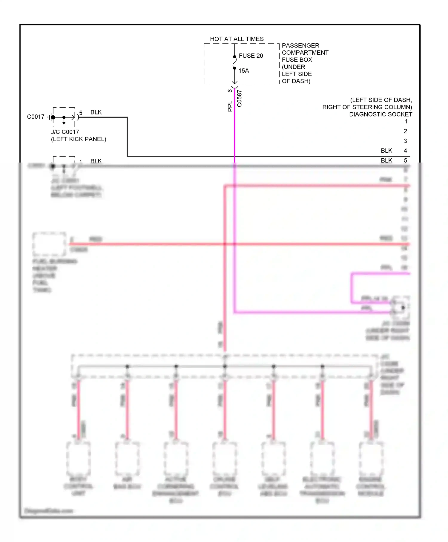 Wiring diagram engine control module for Land Rover Discovery II (1998-2004) (1 of 3)