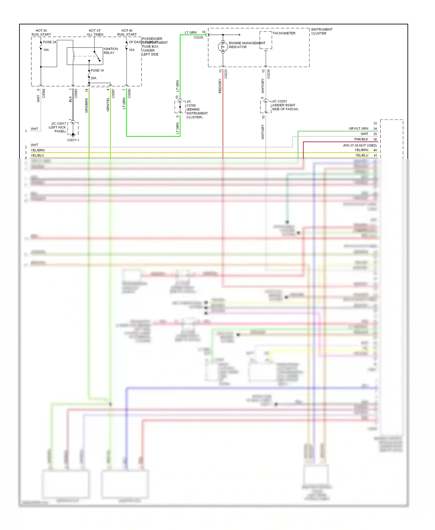 Wiring diagram engine management indicator for Land Rover Discovery II (1998-2004) (1 of 1)