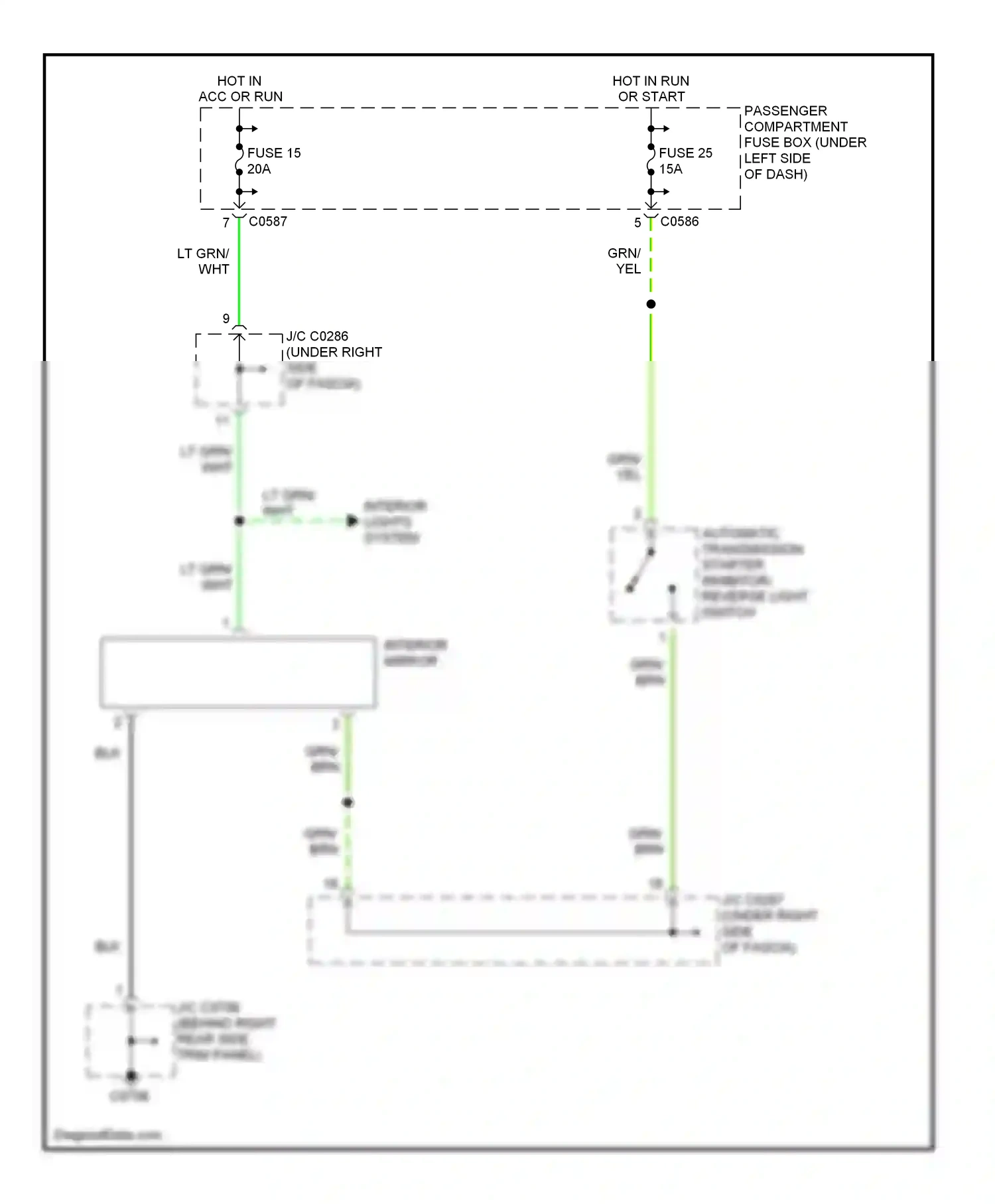 Wiring diagram interior mirror for Land Rover Discovery II (1998-2004) (2 of 3)