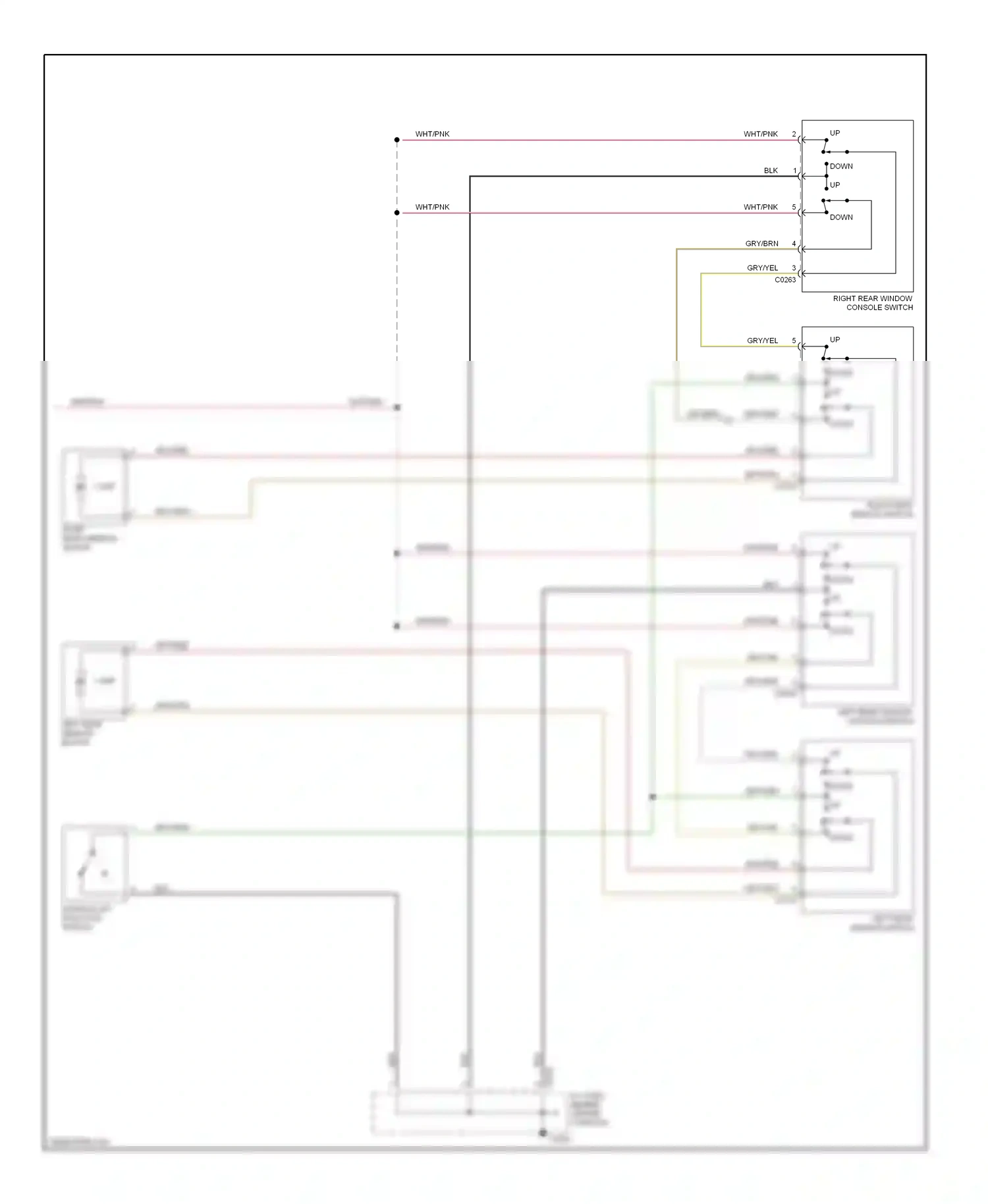 Wiring diagram left rear window console switch for Land Rover Discovery II (1998-2004) (1 of 1)