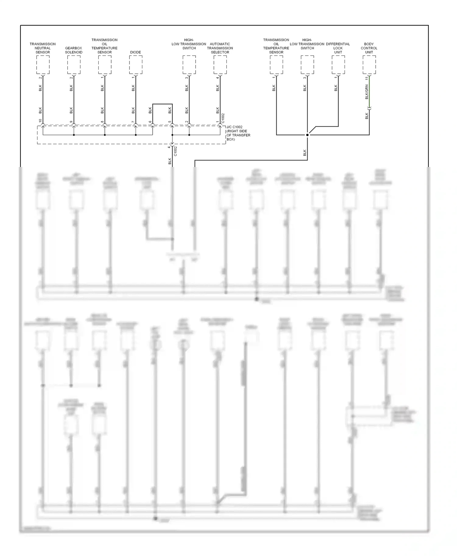 Wiring diagram left rear window switch for Land Rover Discovery II (1998-2004) (1 of 3)