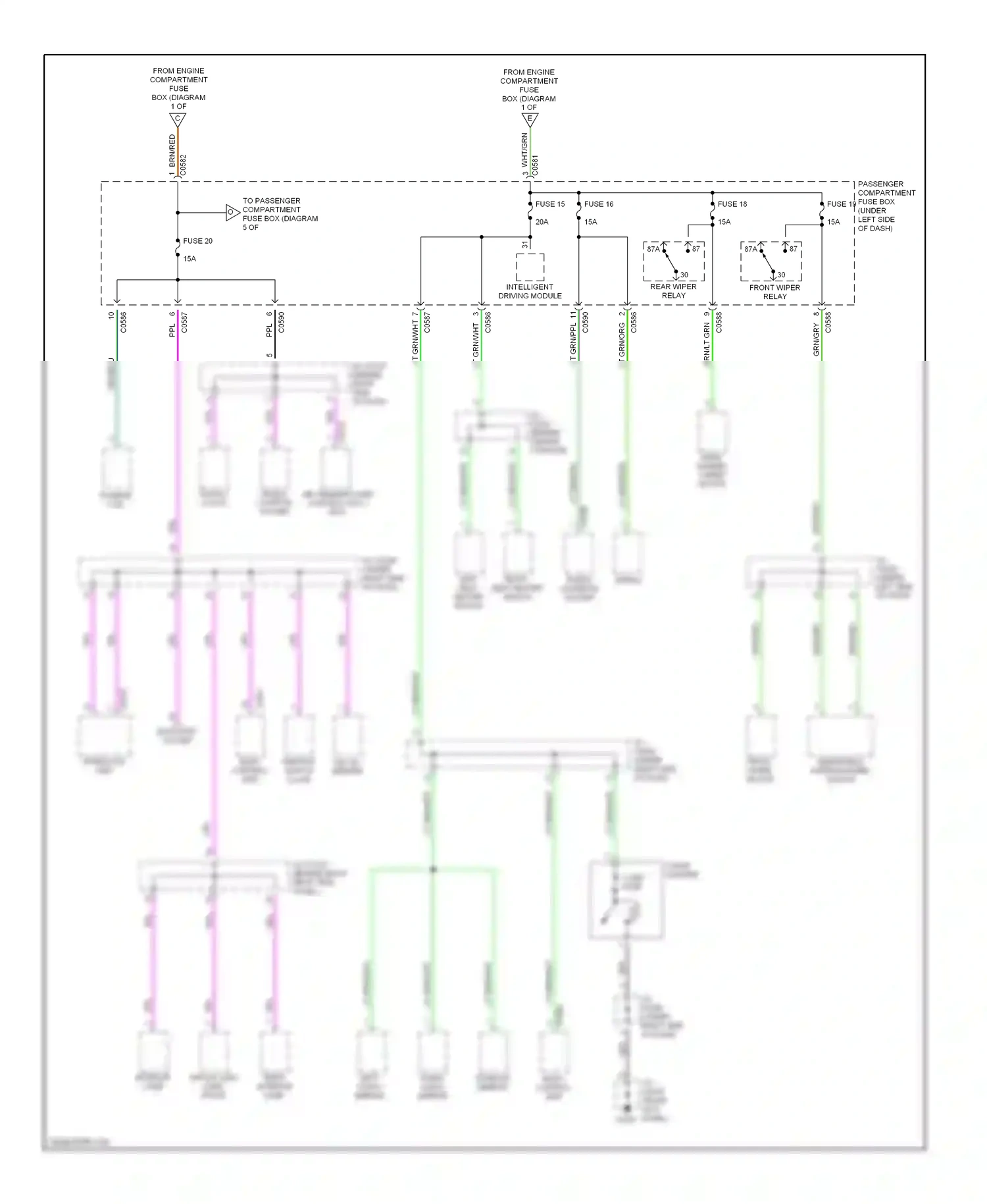 Wiring diagram left vanity mirror for Land Rover Discovery II (1998-2004) (2 of 2)