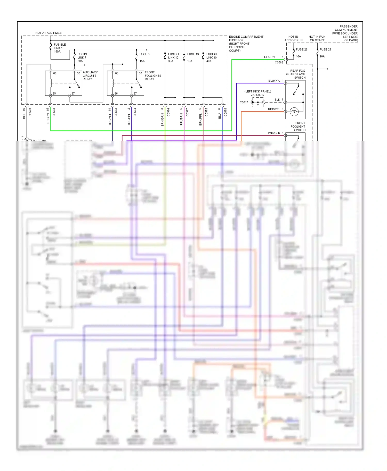 Wiring diagram light switch for Land Rover Discovery II (1998-2004) (2 of 4)